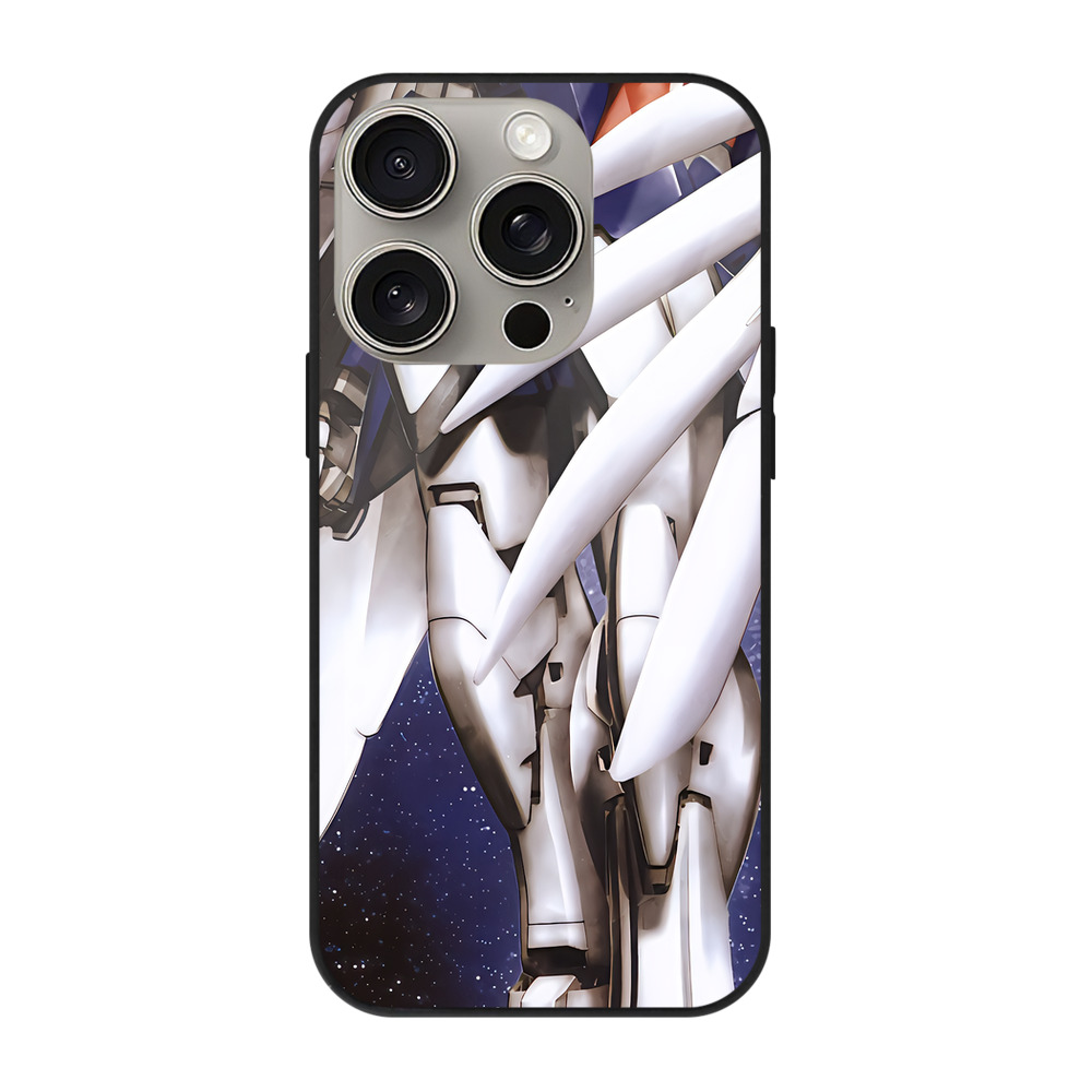 （画像用） 機動戦士ガンダム Mobile Suit Gundam 【iPhone15Pro対応】スマホケース 耐衝撃＆黄変防止 背面ガラス