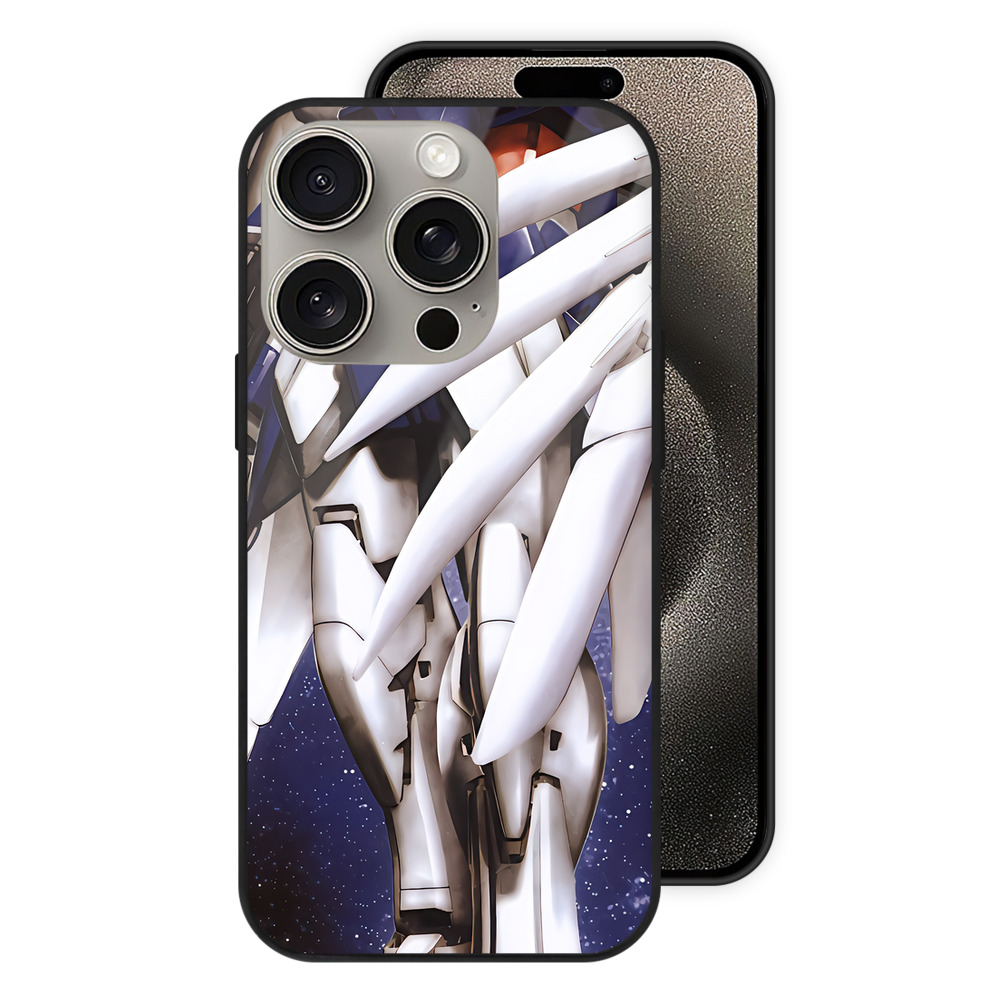 （画像用） 機動戦士ガンダム Mobile Suit Gundam 【iPhone15Pro対応】スマホケース 耐衝撃＆黄変防止 背面ガラス