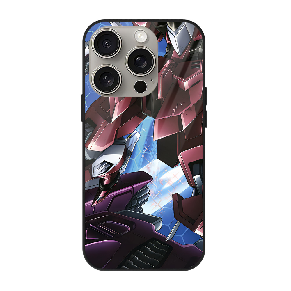 （画像用） 機動戦士ガンダム Mobile Suit Gundam 【iPhone15Pro対応】スマホケース 耐衝撃＆黄変防止 背面ガラス