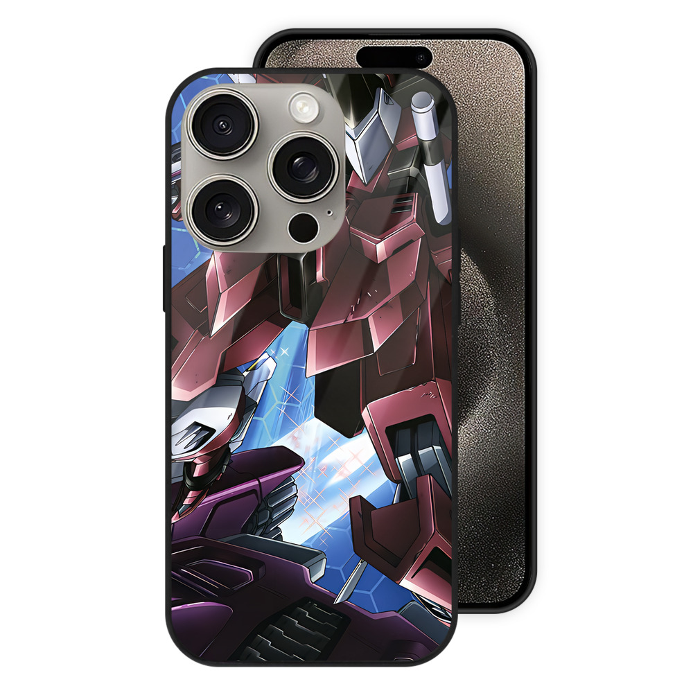 （画像用） 機動戦士ガンダム Mobile Suit Gundam 【iPhone15Pro対応】スマホケース 耐衝撃＆黄変防止 背面ガラス