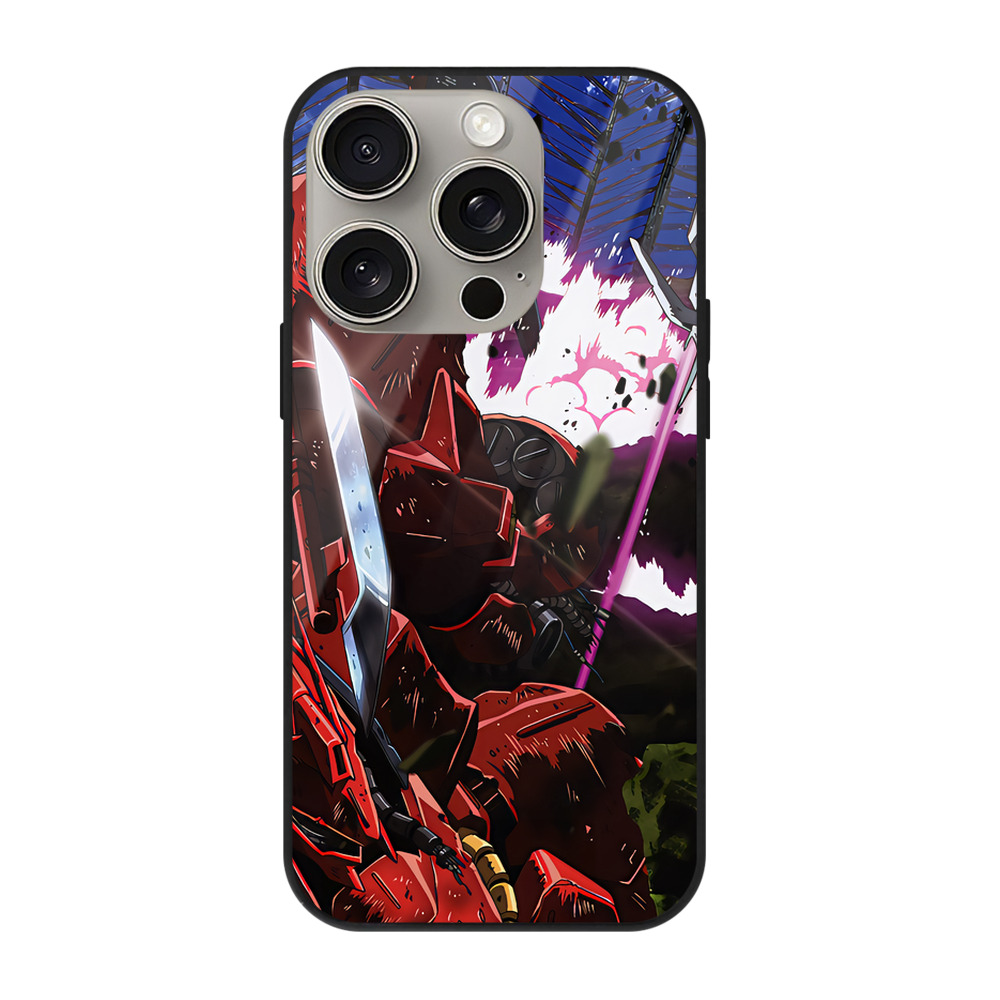 （画像用） 機動戦士ガンダム Mobile Suit Gundam 【iPhone15Pro対応】スマホケース 耐衝撃＆黄変防止 背面ガラス