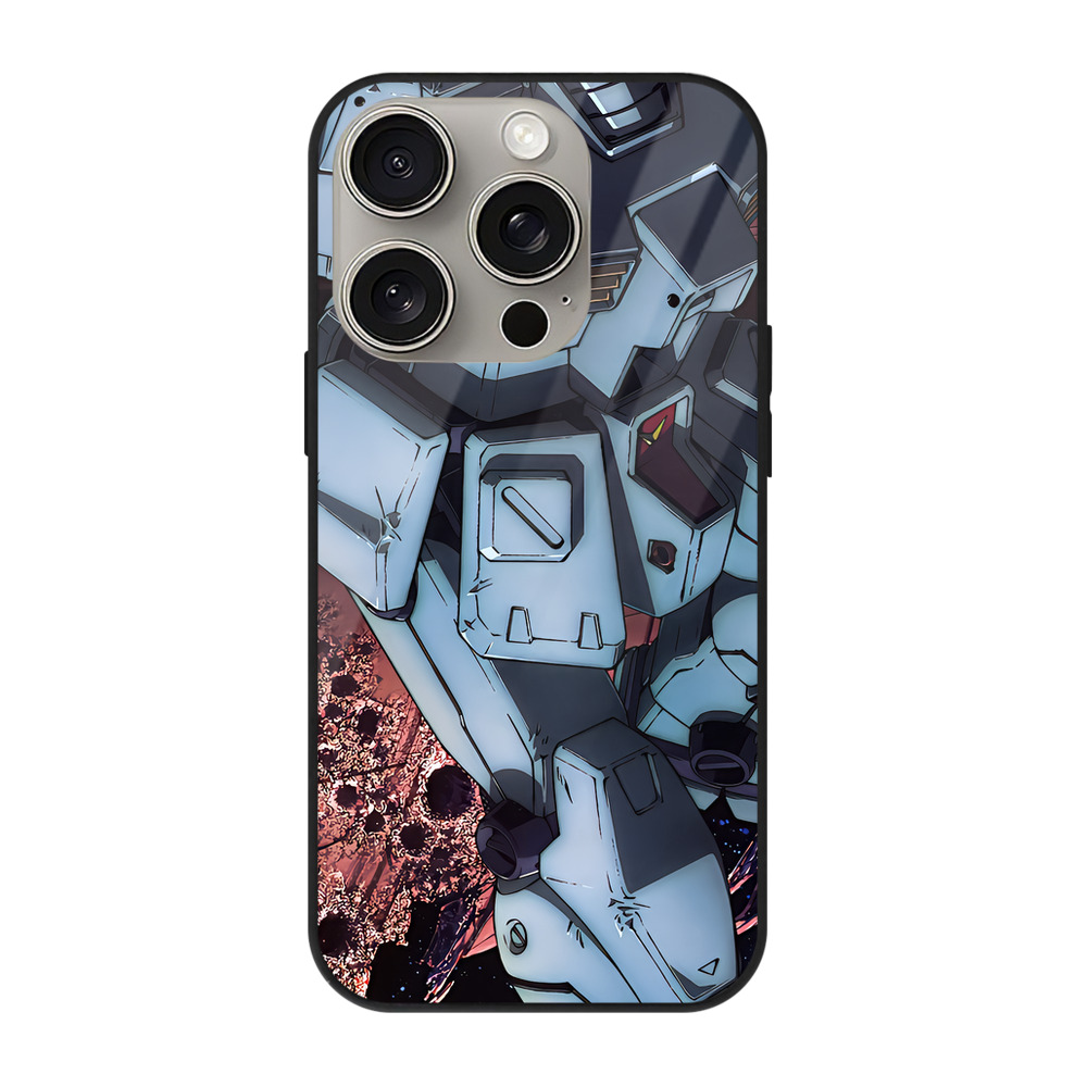 （画像用） 機動戦士ガンダム Mobile Suit Gundam 【iPhone15Pro対応】スマホケース 耐衝撃＆黄変防止 背面ガラス