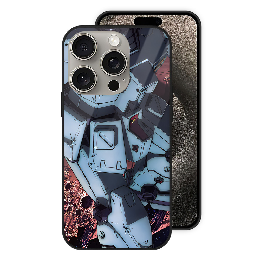 （画像用） 機動戦士ガンダム Mobile Suit Gundam 【iPhone15Pro対応】スマホケース 耐衝撃＆黄変防止 背面ガラス