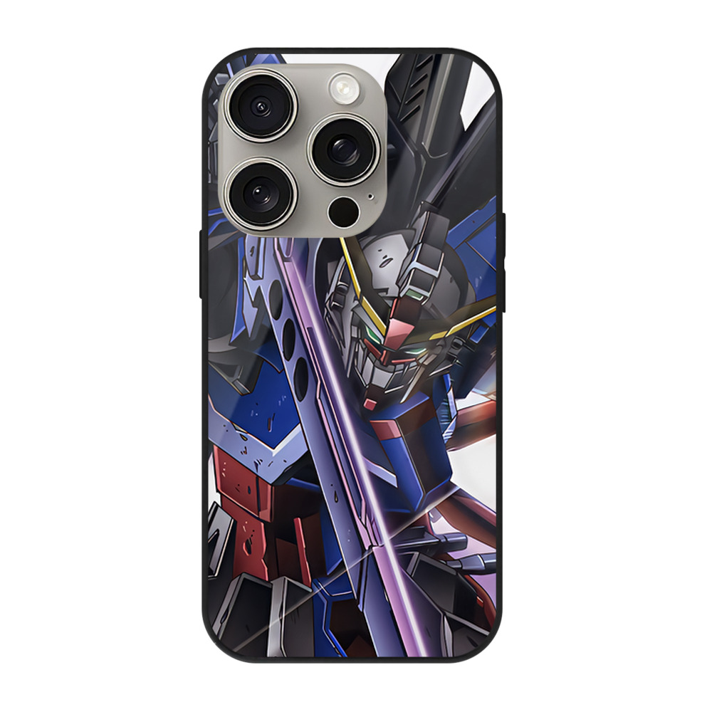 （画像用） 機動戦士ガンダム Mobile Suit Gundam 【iPhone15Pro対応】スマホケース 耐衝撃＆黄変防止 背面ガラス