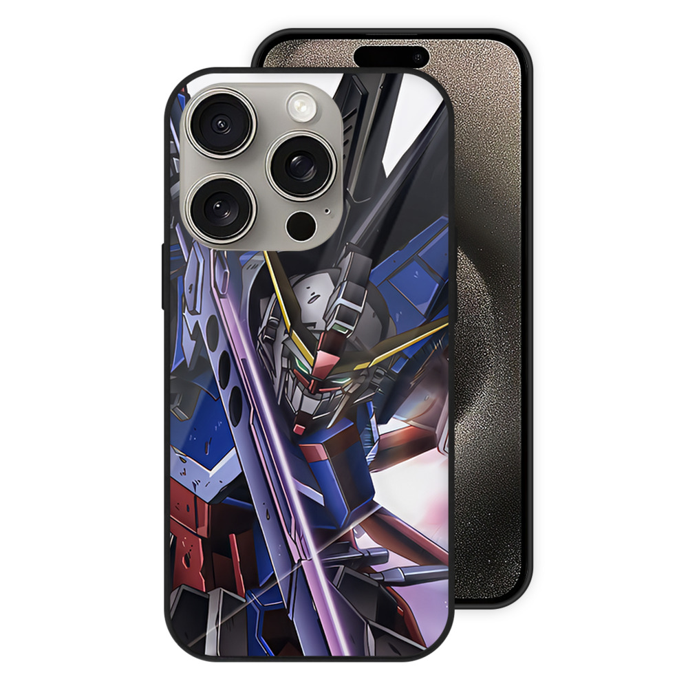 （画像用） 機動戦士ガンダム Mobile Suit Gundam 【iPhone15Pro対応】スマホケース 耐衝撃＆黄変防止 背面ガラス
