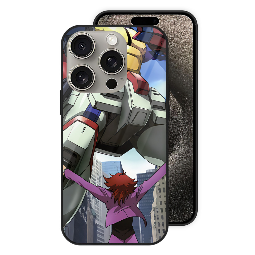 （画像用） 機動戦士ガンダム Mobile Suit Gundam 【iPhone15Pro対応】スマホケース 耐衝撃＆黄変防止 背面ガラス