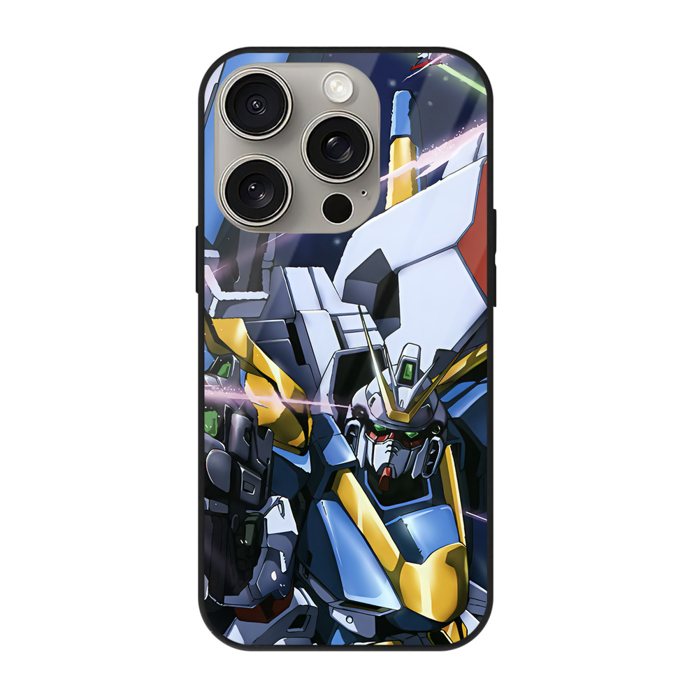 （画像用） 機動戦士ガンダム Mobile Suit Gundam 【iPhone15Pro対応】スマホケース 耐衝撃＆黄変防止 背面ガラス