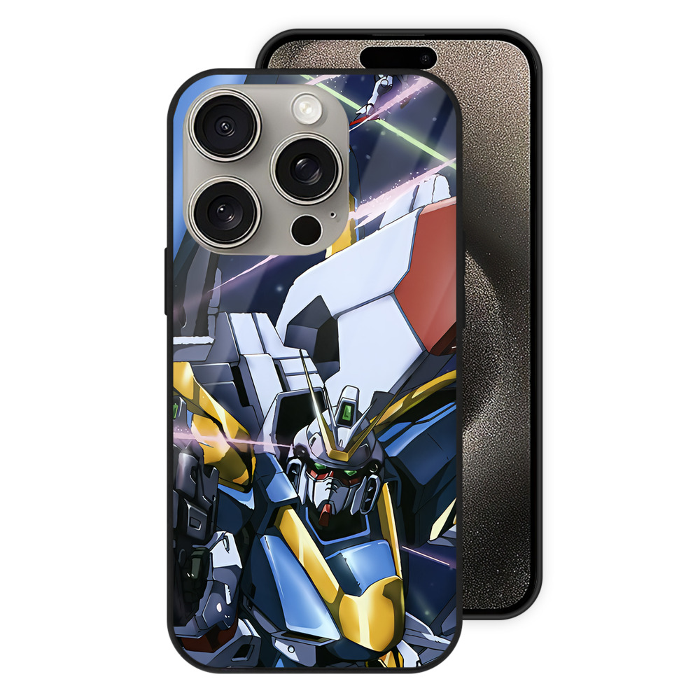 （画像用） 機動戦士ガンダム Mobile Suit Gundam 【iPhone15Pro対応】スマホケース 耐衝撃＆黄変防止 背面ガラス