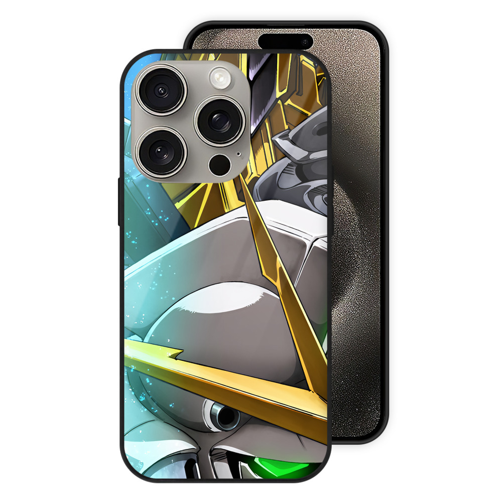 （画像用） 機動戦士ガンダム Mobile Suit Gundam 【iPhone15Pro対応】スマホケース 耐衝撃＆黄変防止 背面ガラス