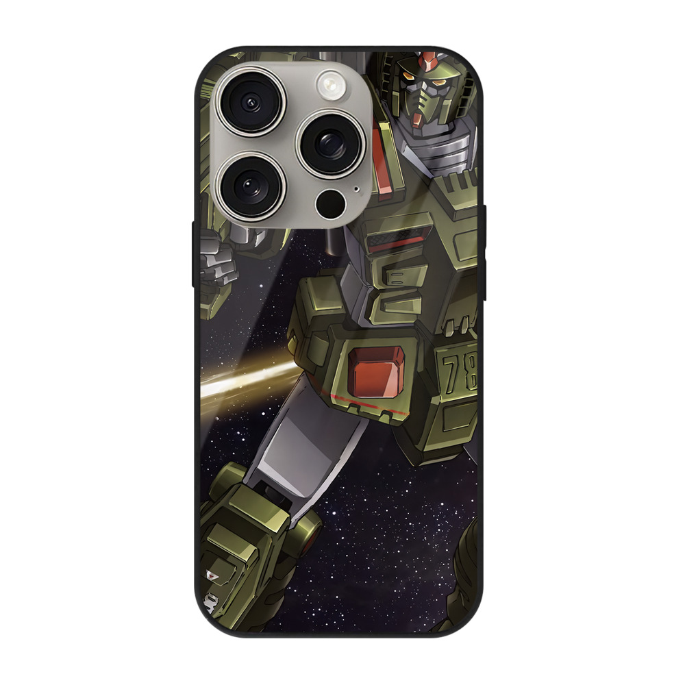 （画像用） 機動戦士ガンダム Mobile Suit Gundam 【iPhone15Pro対応】スマホケース 耐衝撃＆黄変防止 背面ガラス