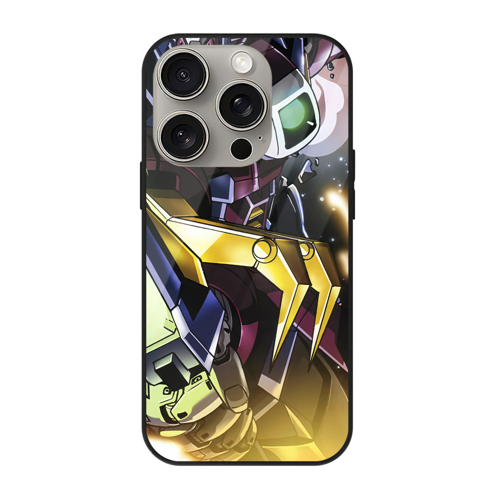 （画像用） 機動戦士ガンダム Mobile Suit Gundam 【iPhone15Pro対応】スマホケース 耐衝撃＆黄変防止 背面ガラス