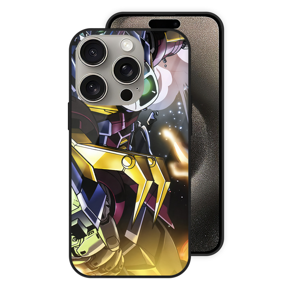 （画像用） 機動戦士ガンダム Mobile Suit Gundam 【iPhone15Pro対応】スマホケース 耐衝撃＆黄変防止 背面ガラス