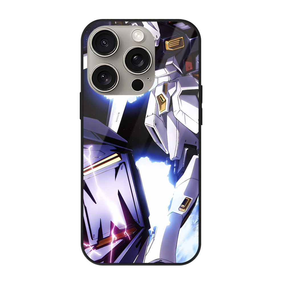 （画像用） 機動戦士ガンダム Mobile Suit Gundam 【iPhone15Pro対応】スマホケース 耐衝撃＆黄変防止 背面ガラス