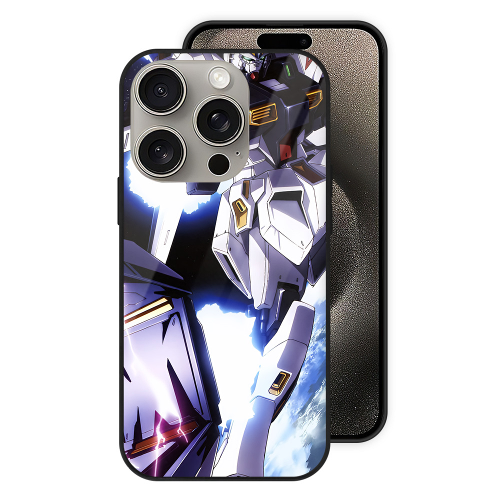 （画像用） 機動戦士ガンダム Mobile Suit Gundam 【iPhone15Pro対応】スマホケース 耐衝撃＆黄変防止 背面ガラス