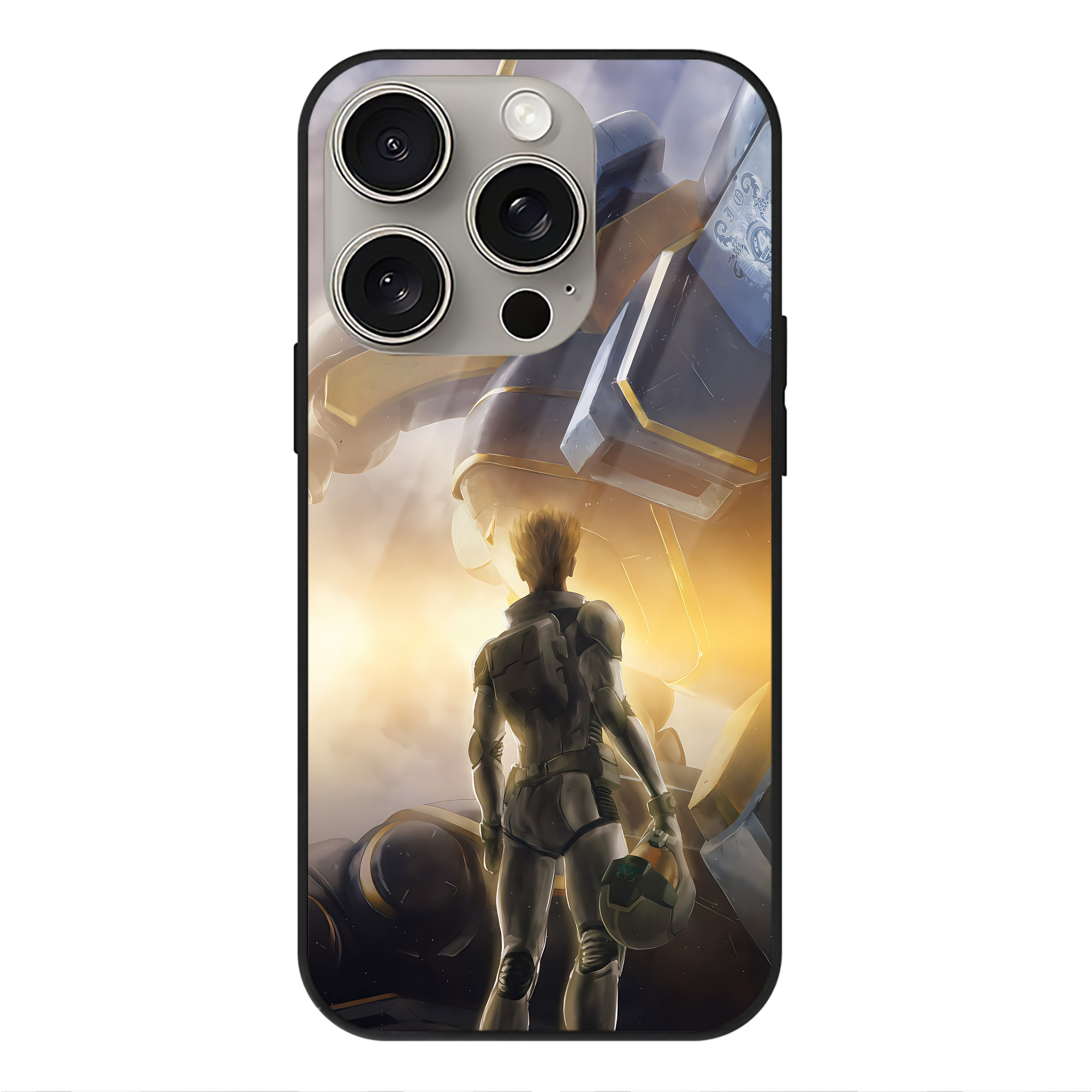 （画像用） 機動戦士ガンダム Mobile Suit Gundam 【iPhone15Pro対応】スマホケース 耐衝撃＆黄変防止 背面ガラス