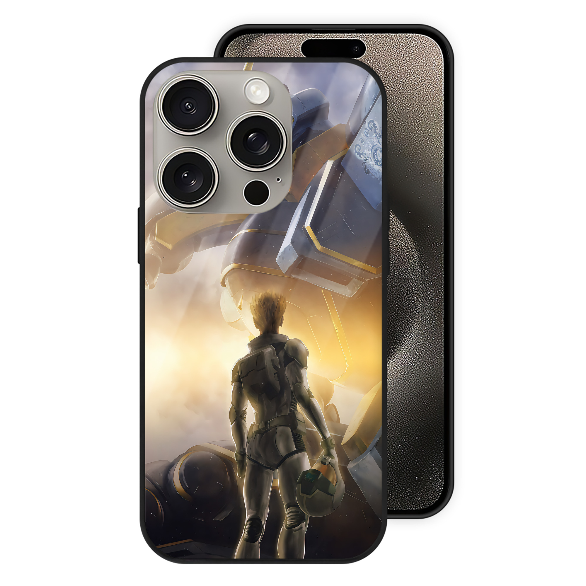 （画像用） 機動戦士ガンダム Mobile Suit Gundam 【iPhone15Pro対応】スマホケース 耐衝撃＆黄変防止 背面ガラス