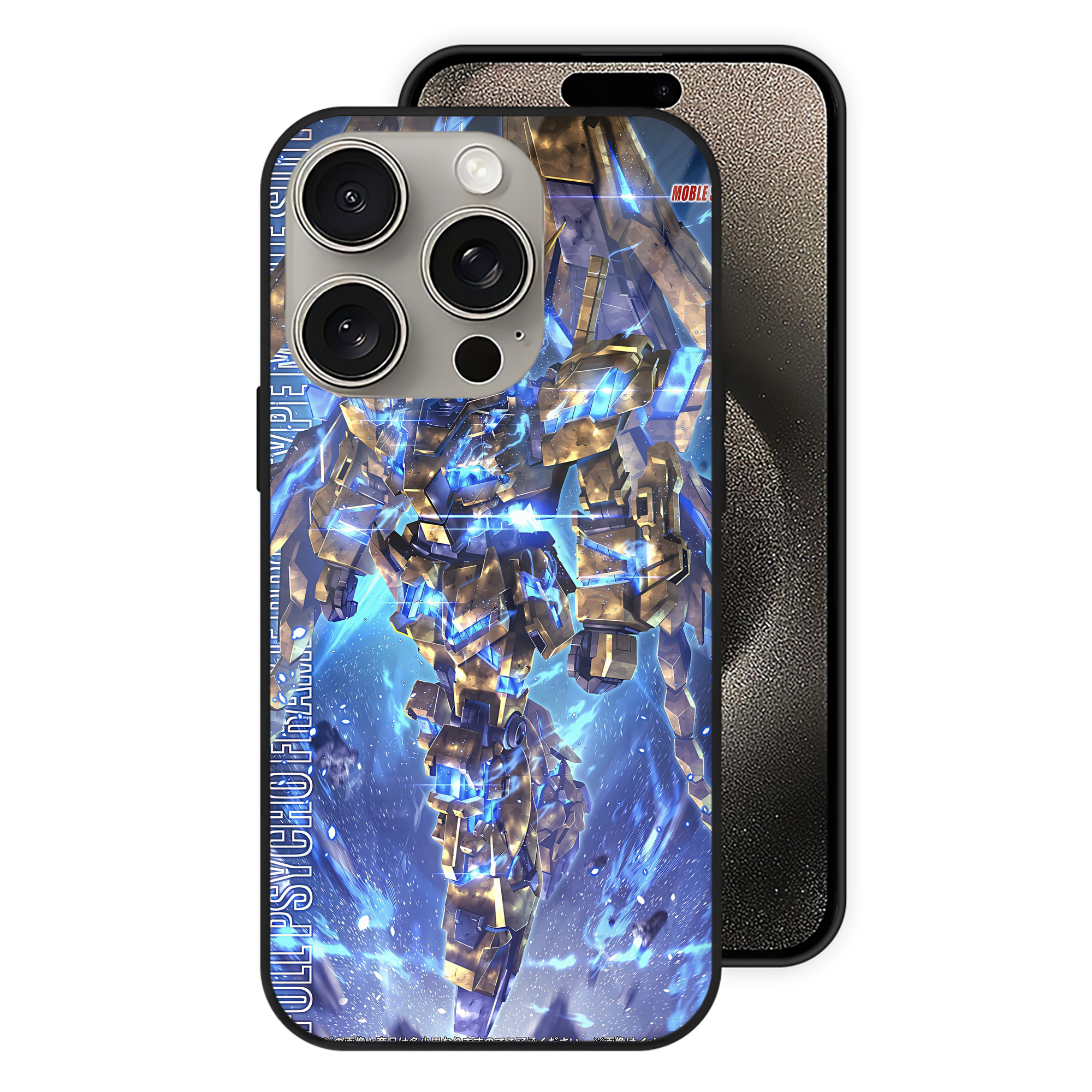 （画像用） 機動戦士ガンダム Mobile Suit Gundam 【iPhone15Pro対応】スマホケース 耐衝撃＆黄変防止 背面ガラス