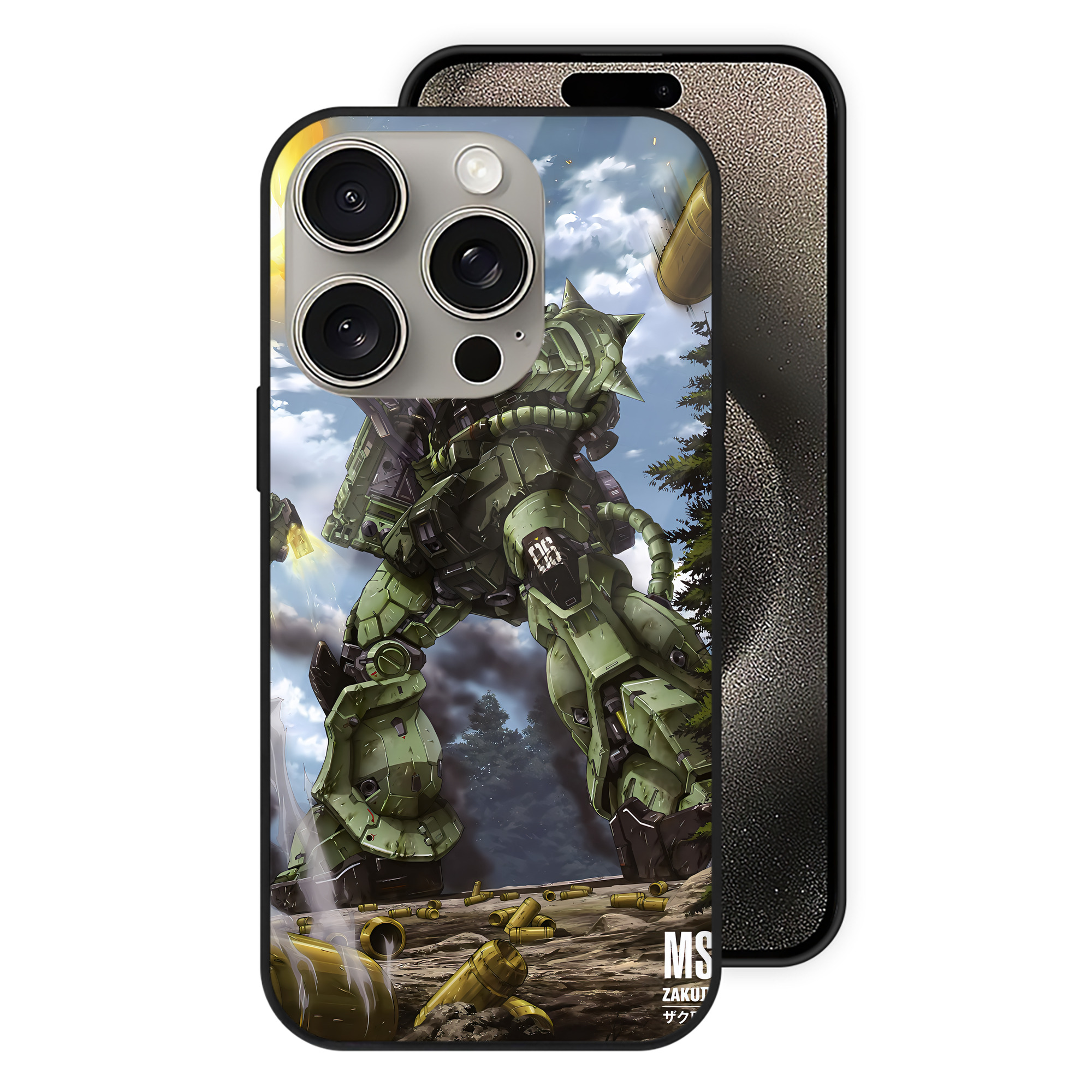 （画像用） 機動戦士ガンダム Mobile Suit Gundam 【iPhone15Pro対応】スマホケース 耐衝撃＆黄変防止 背面ガラス