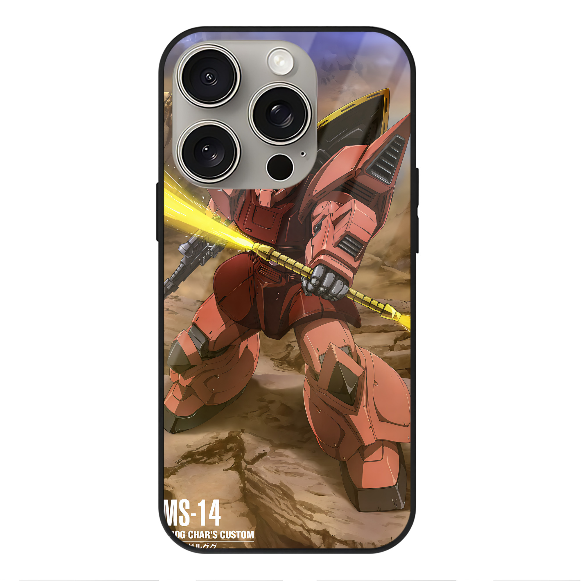 （画像用） 機動戦士ガンダム Mobile Suit Gundam 【iPhone15Pro対応】スマホケース 耐衝撃＆黄変防止 背面ガラス