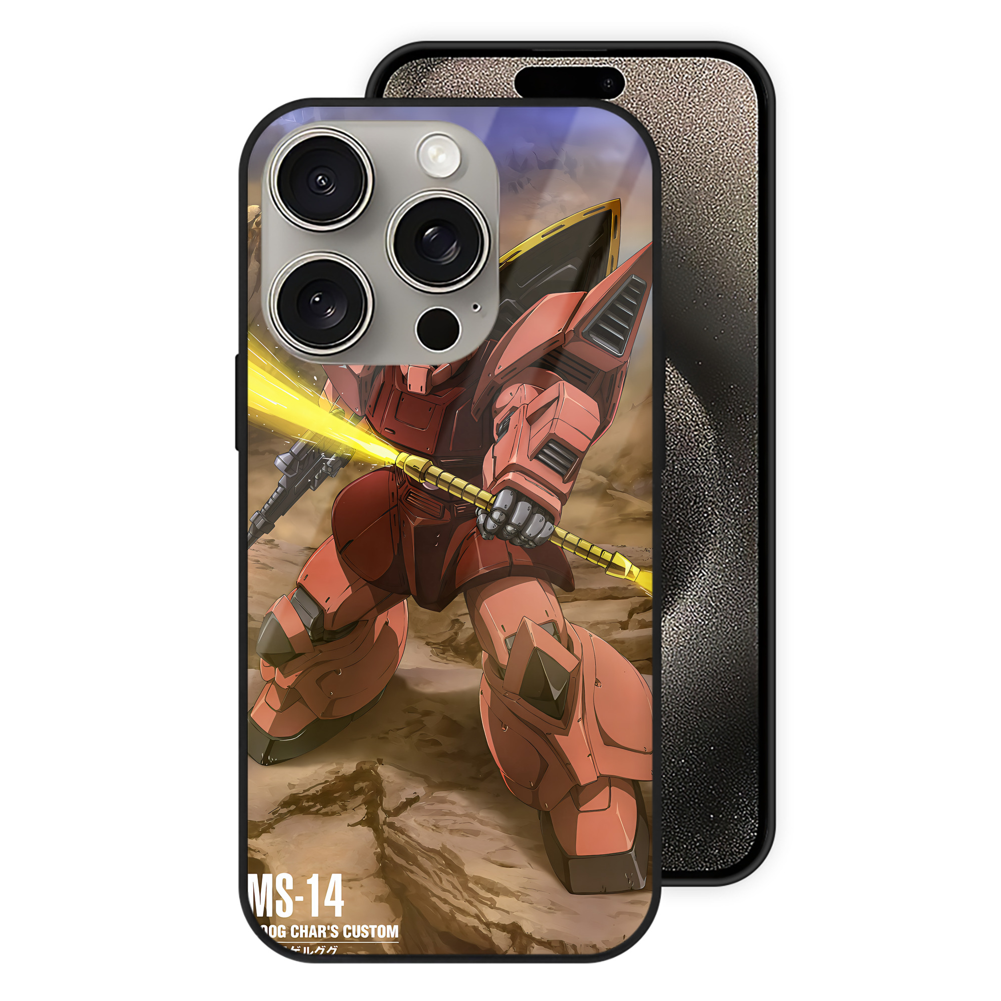 （画像用） 機動戦士ガンダム Mobile Suit Gundam 【iPhone15Pro対応】スマホケース 耐衝撃＆黄変防止 背面ガラス