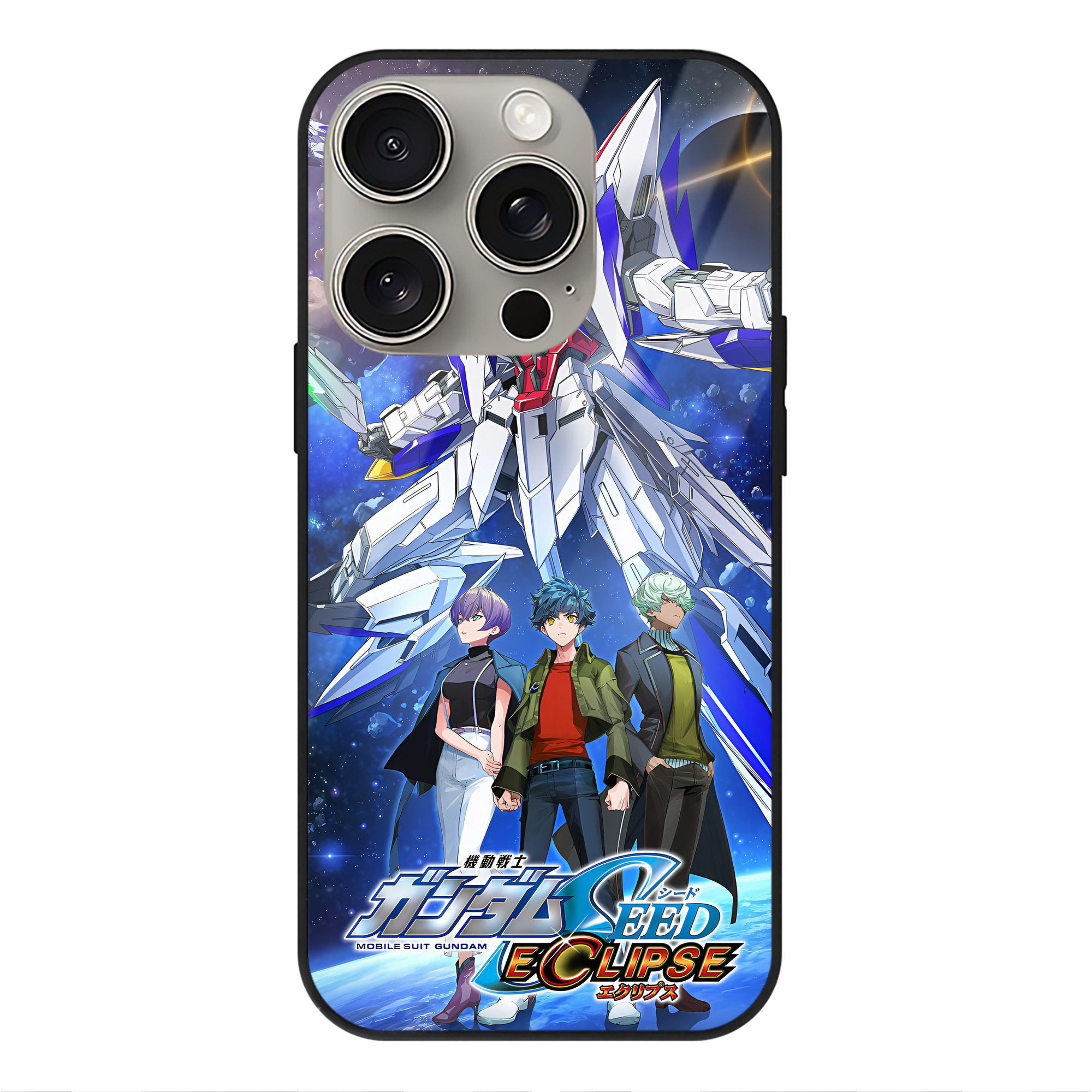 （画像用） 機動戦士ガンダム Mobile Suit Gundam 【iPhone15Pro対応】スマホケース 耐衝撃＆黄変防止 背面ガラス