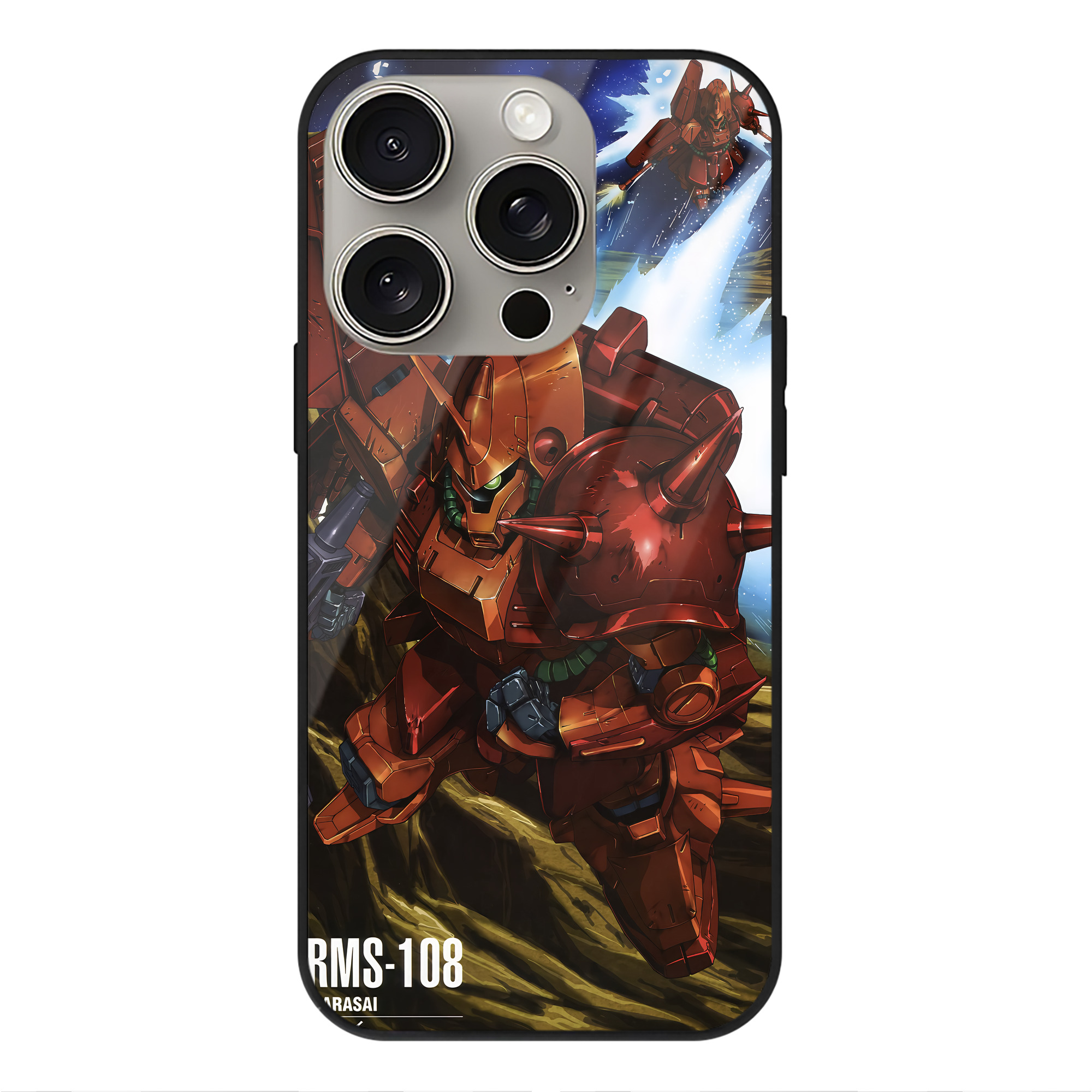 （画像用） 機動戦士ガンダム Mobile Suit Gundam 【iPhone15Pro対応】スマホケース 耐衝撃＆黄変防止 背面ガラス
