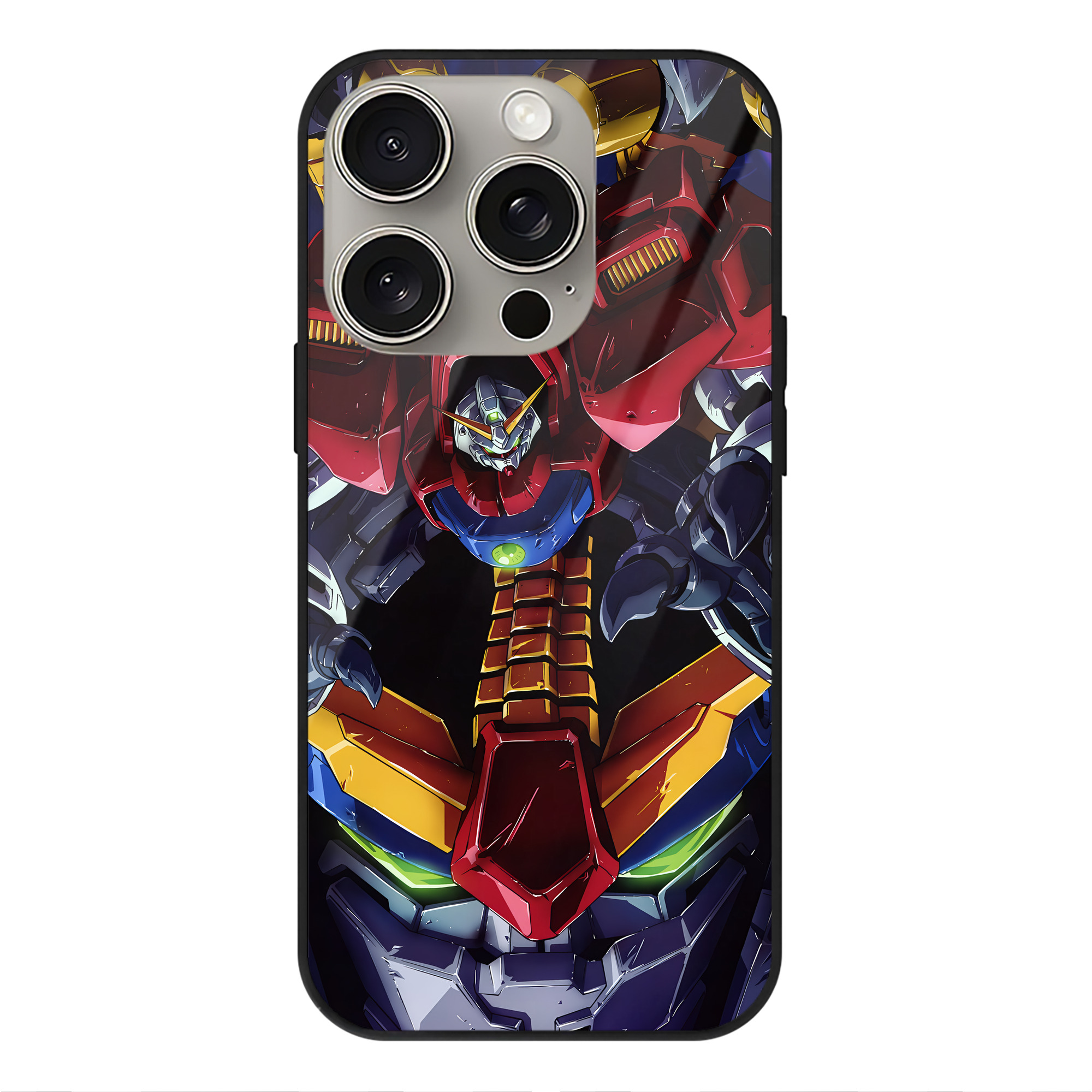 （画像用） 機動戦士ガンダム Mobile Suit Gundam 【iPhone15Pro対応】スマホケース 耐衝撃＆黄変防止 背面ガラス
