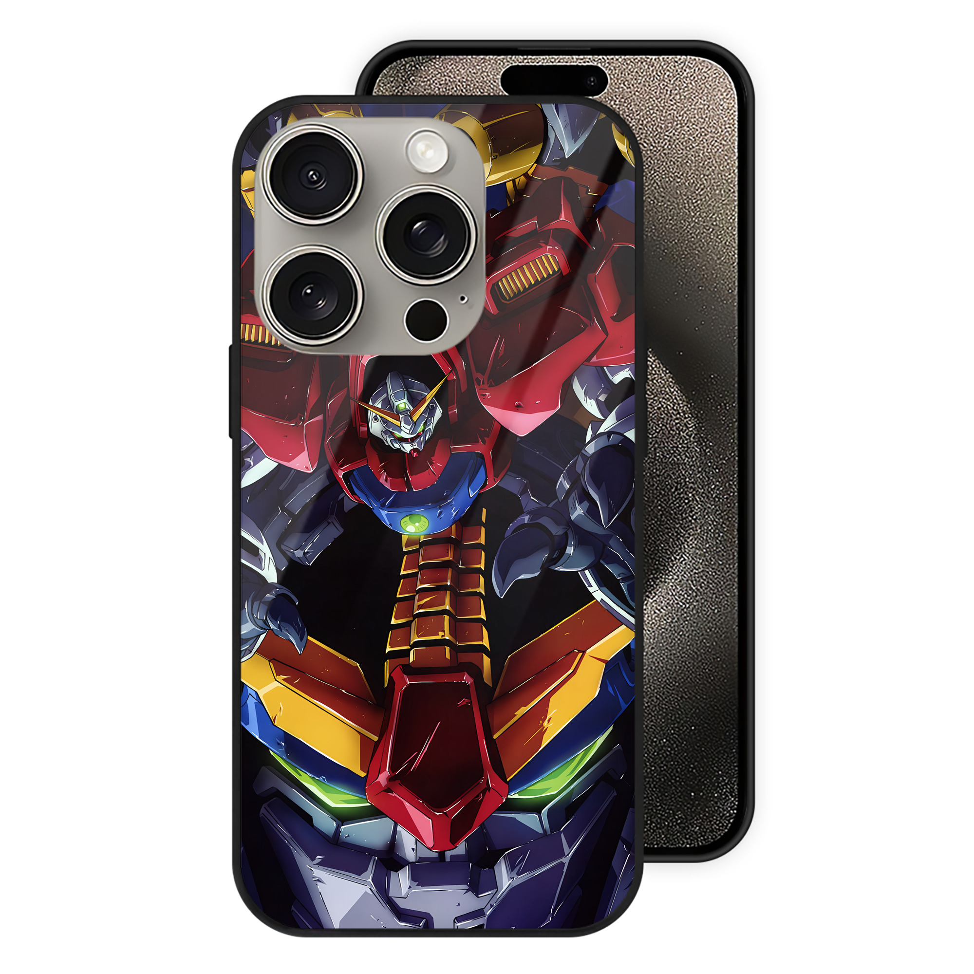 （画像用） 機動戦士ガンダム Mobile Suit Gundam 【iPhone15Pro対応】スマホケース 耐衝撃＆黄変防止 背面ガラス