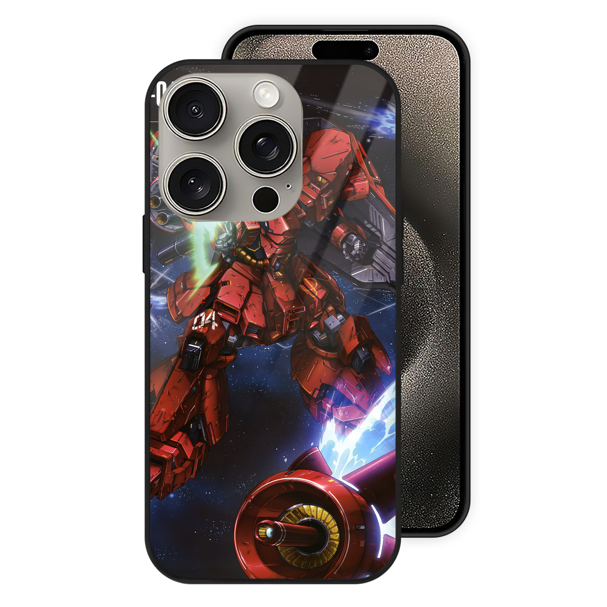 （画像用） 機動戦士ガンダム Mobile Suit Gundam 【iPhone15Pro対応】スマホケース 耐衝撃＆黄変防止 背面ガラス
