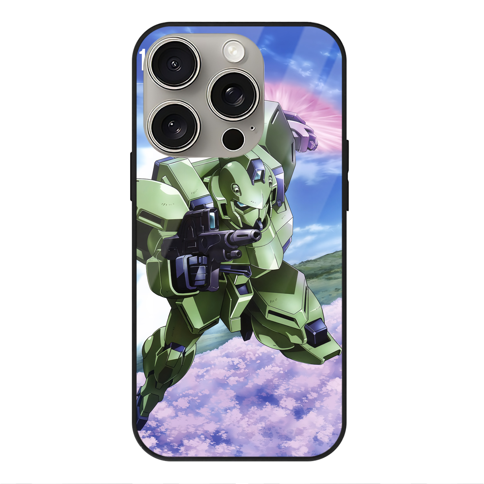 （画像用） 機動戦士ガンダム Mobile Suit Gundam 【iPhone15Pro対応】スマホケース 耐衝撃＆黄変防止 背面ガラス