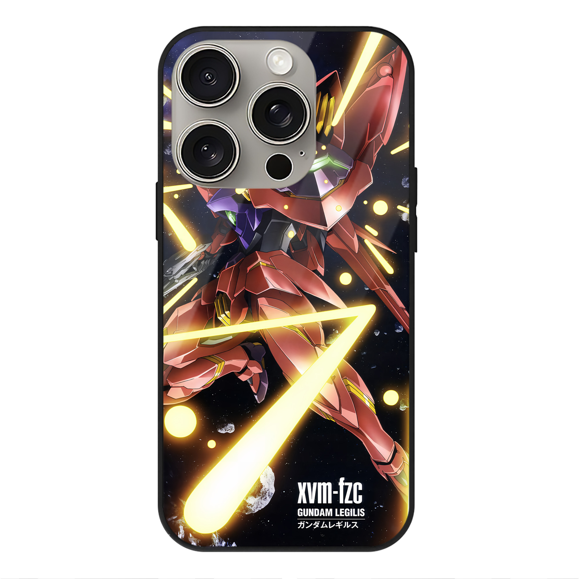 （画像用） 機動戦士ガンダム Mobile Suit Gundam 【iPhone15Pro対応】スマホケース 耐衝撃＆黄変防止 背面ガラス