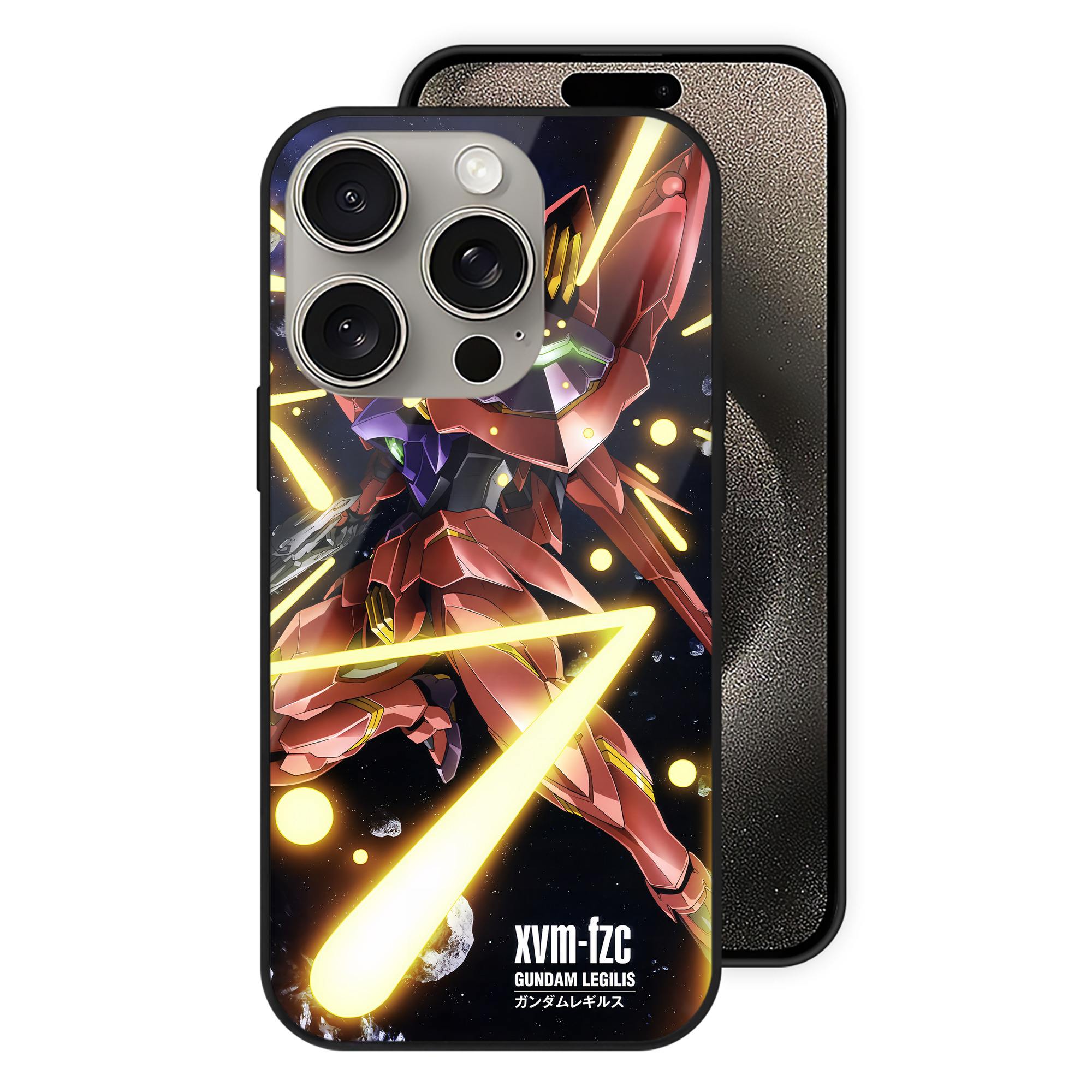 （画像用） 機動戦士ガンダム Mobile Suit Gundam 【iPhone15Pro対応】スマホケース 耐衝撃＆黄変防止 背面ガラス