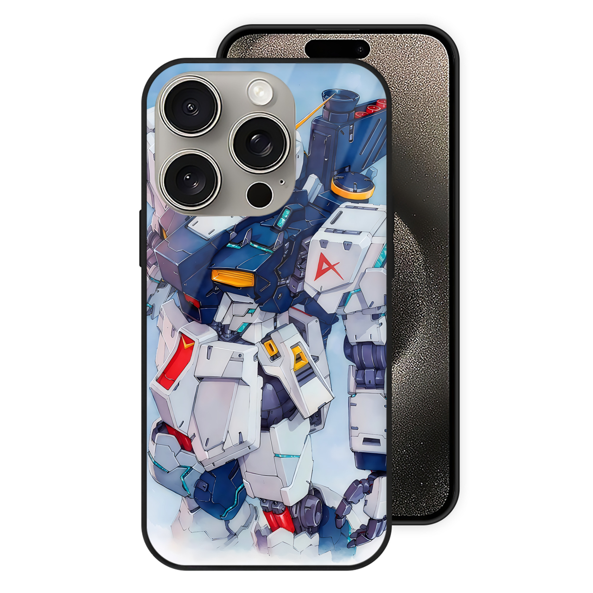 （画像用） 機動戦士ガンダム Mobile Suit Gundam 【iPhone15Pro対応】スマホケース 耐衝撃＆黄変防止 背面ガラス