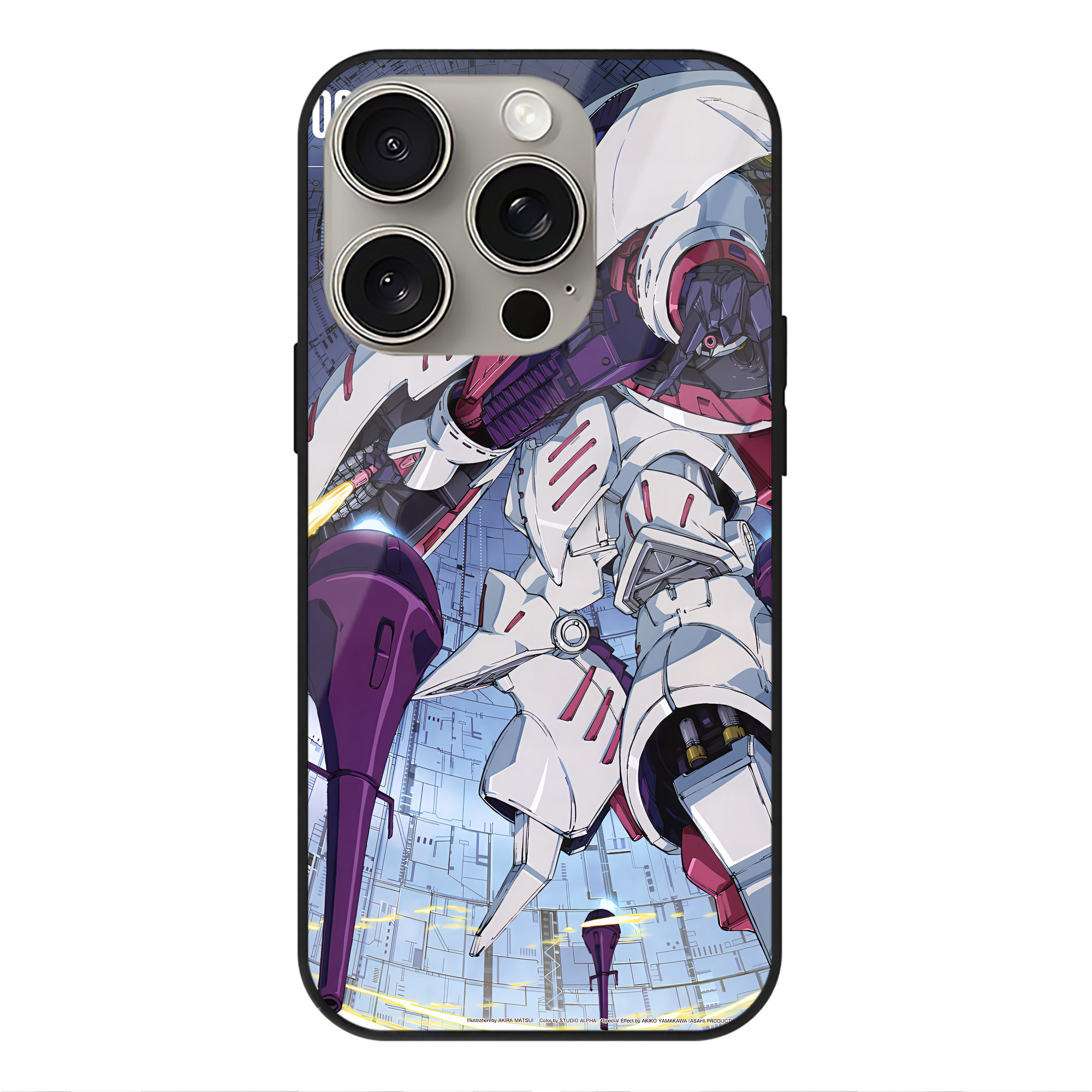 （画像用） 機動戦士ガンダム Mobile Suit Gundam 【iPhone15Pro対応】スマホケース 耐衝撃＆黄変防止 背面ガラス