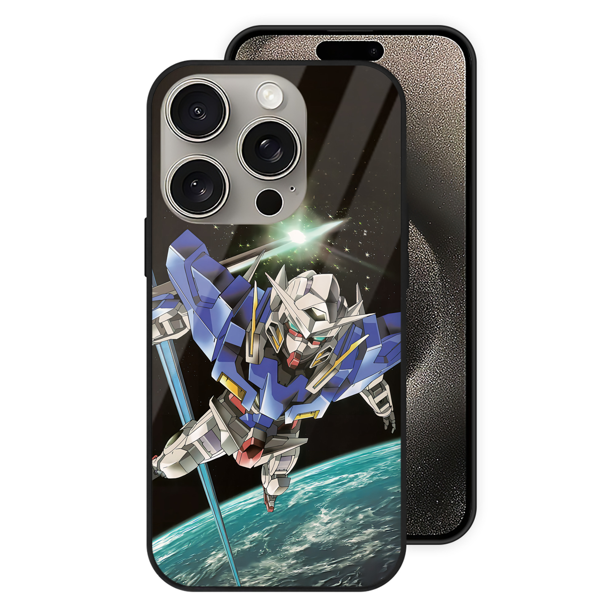 （画像用） 機動戦士ガンダム Mobile Suit Gundam 【iPhone15Pro対応】スマホケース 耐衝撃＆黄変防止 背面ガラス