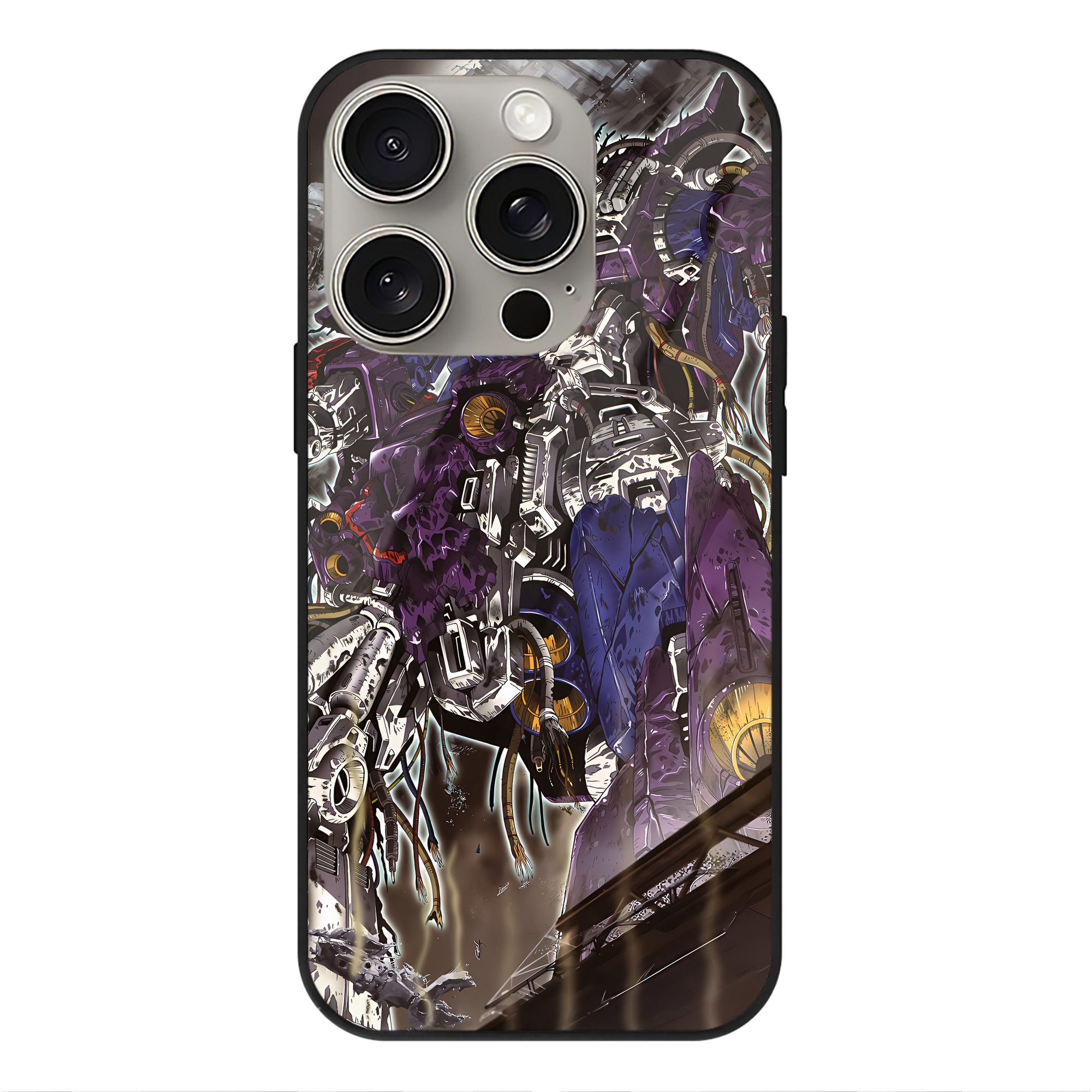 （画像用） 機動戦士ガンダム Mobile Suit Gundam 【iPhone15Pro対応】スマホケース 耐衝撃＆黄変防止 背面ガラス
