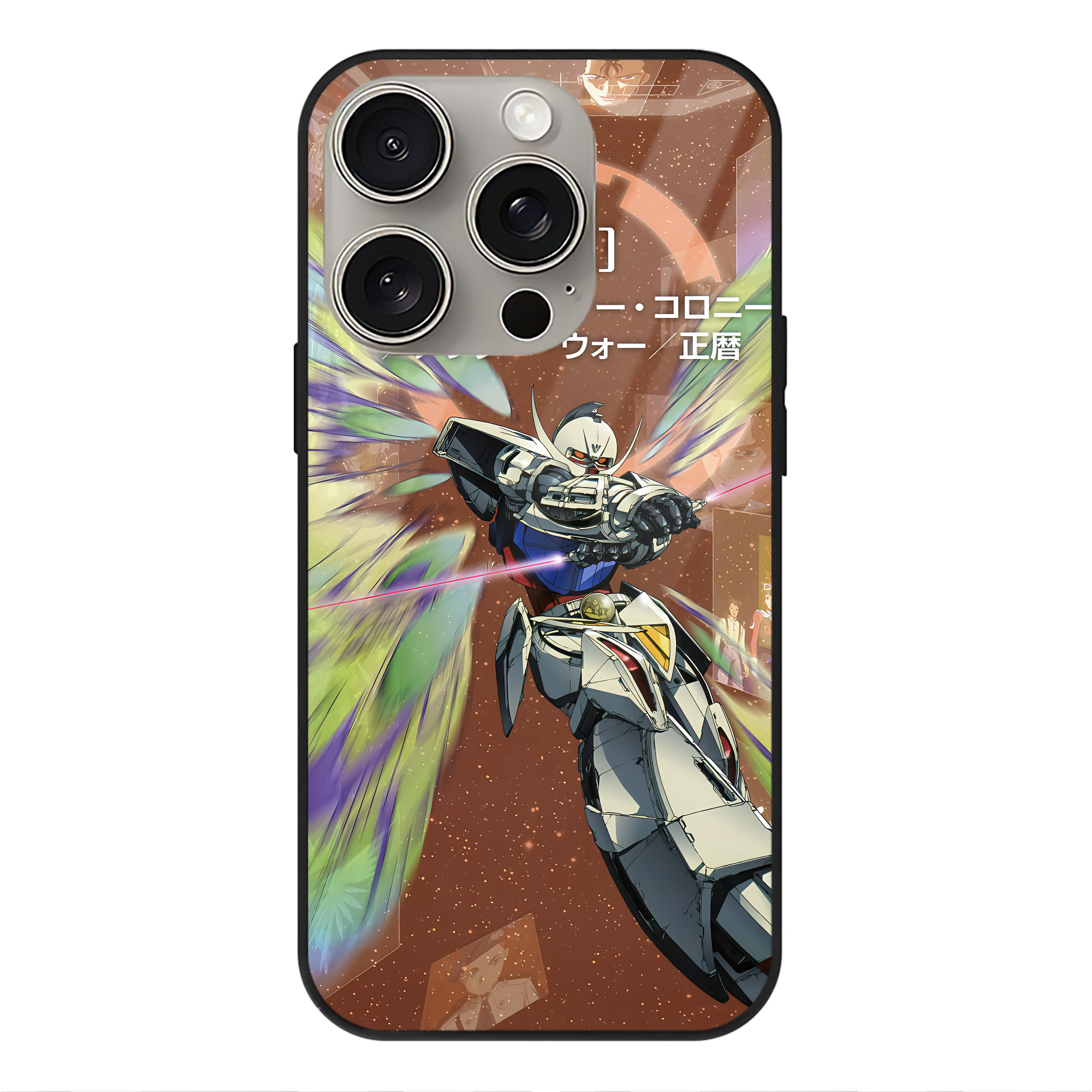 （画像用） 機動戦士ガンダム Mobile Suit Gundam 【iPhone15Pro対応】スマホケース 耐衝撃＆黄変防止 背面ガラス