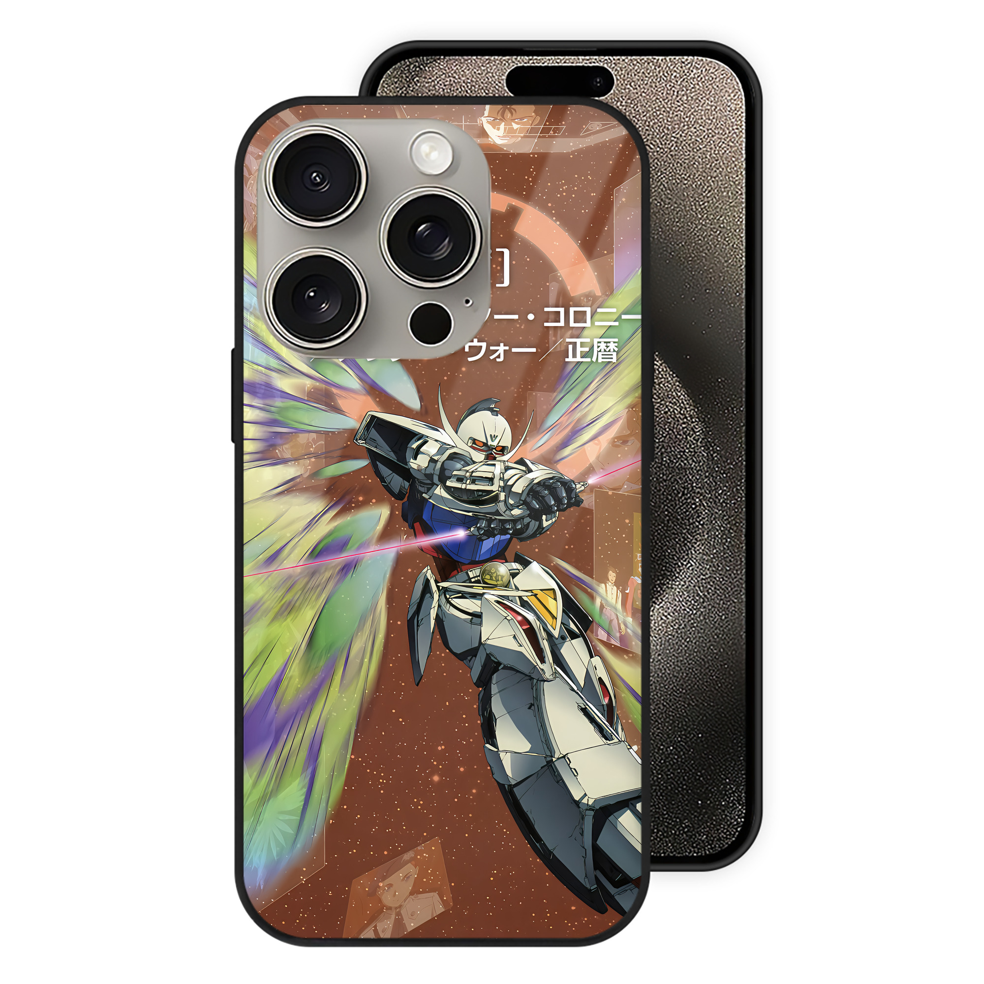 （画像用） 機動戦士ガンダム Mobile Suit Gundam 【iPhone15Pro対応】スマホケース 耐衝撃＆黄変防止 背面ガラス