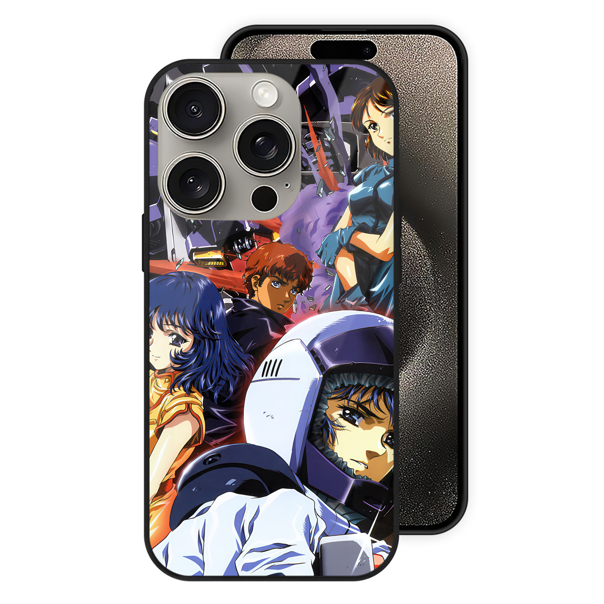 （画像用） 機動戦士ガンダム Mobile Suit Gundam 【iPhone15Pro対応】スマホケース 耐衝撃＆黄変防止 背面ガラス
