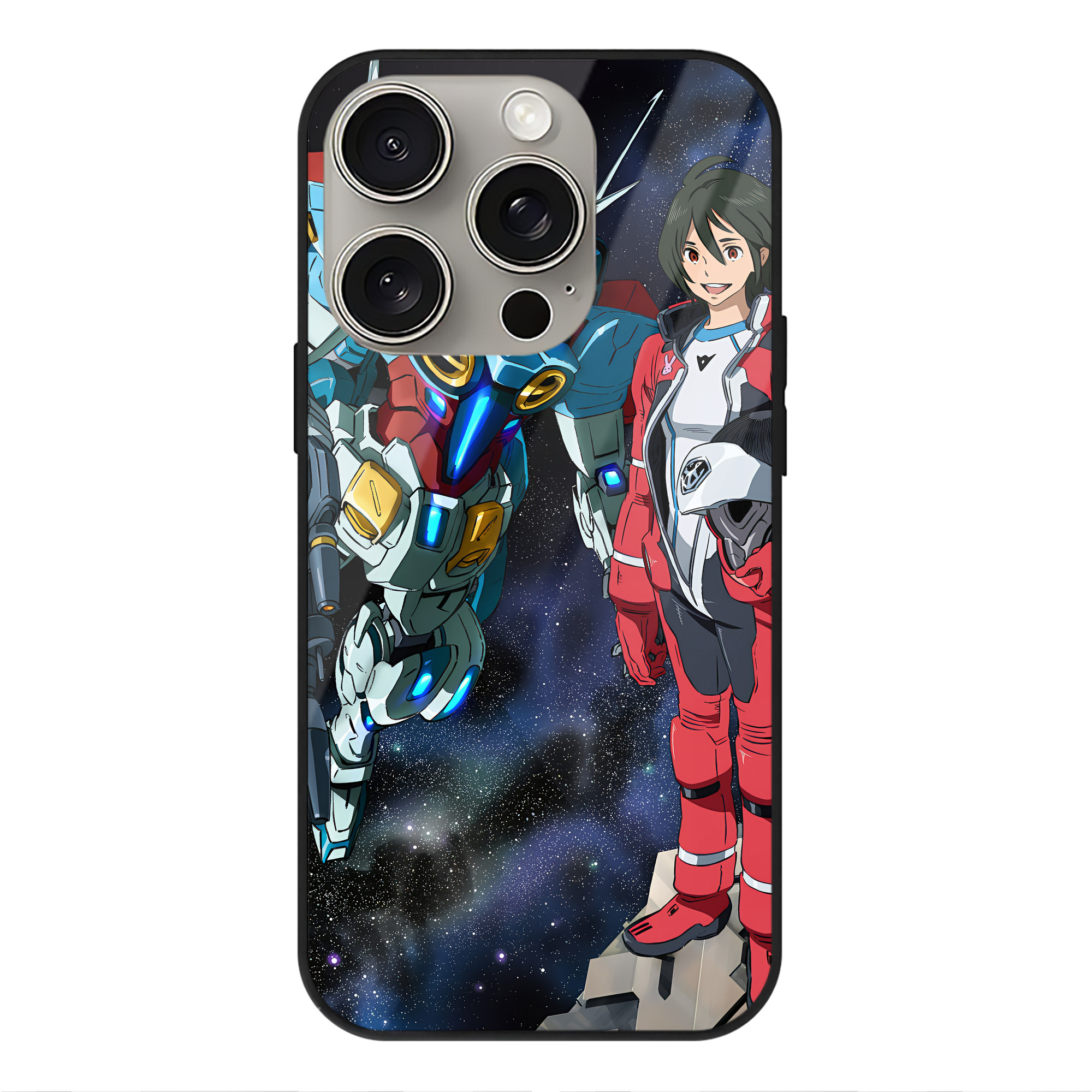 （画像用） 機動戦士ガンダム Mobile Suit Gundam 【iPhone15Pro対応】スマホケース 耐衝撃＆黄変防止 背面ガラス