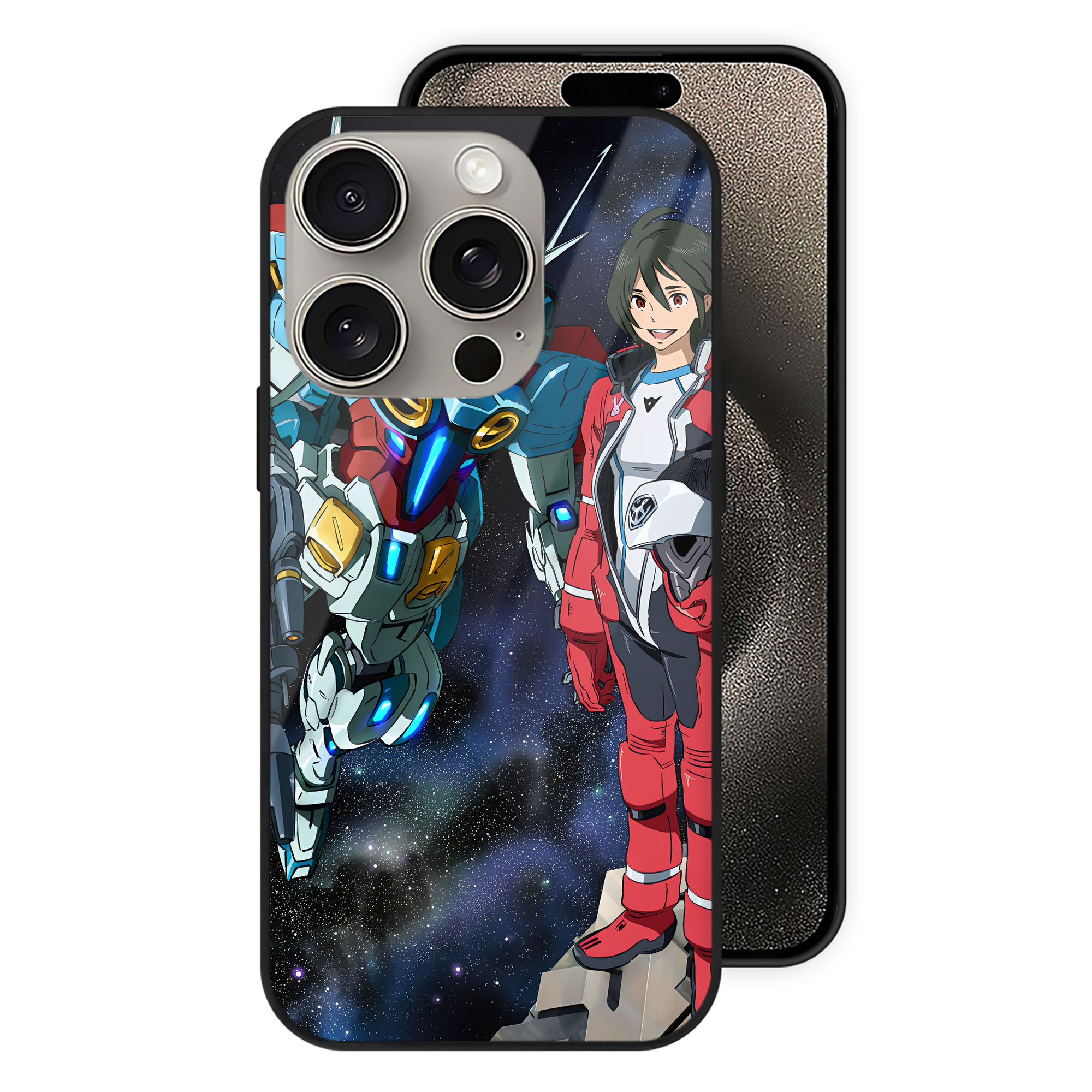 （画像用） 機動戦士ガンダム Mobile Suit Gundam 【iPhone15Pro対応】スマホケース 耐衝撃＆黄変防止 背面ガラス