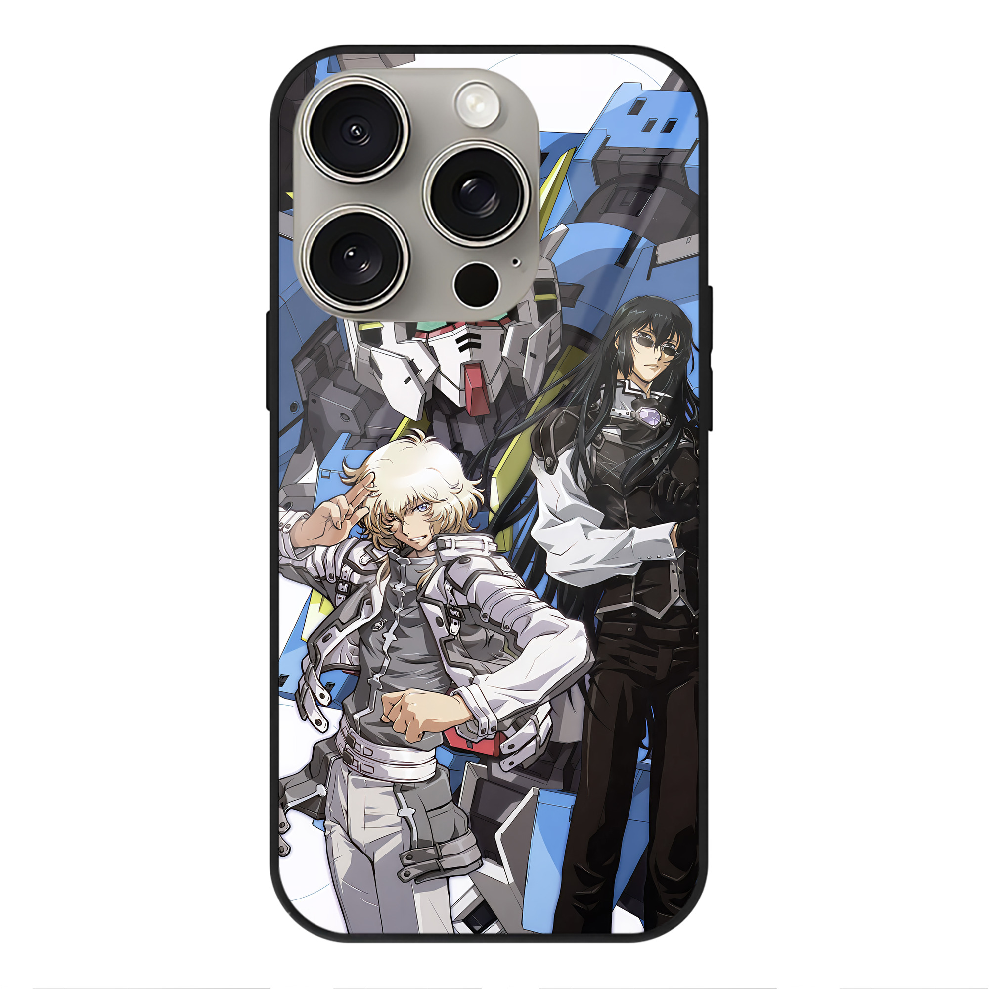 （画像用） 機動戦士ガンダム Mobile Suit Gundam 【iPhone15Pro対応】スマホケース 耐衝撃＆黄変防止 背面ガラス
