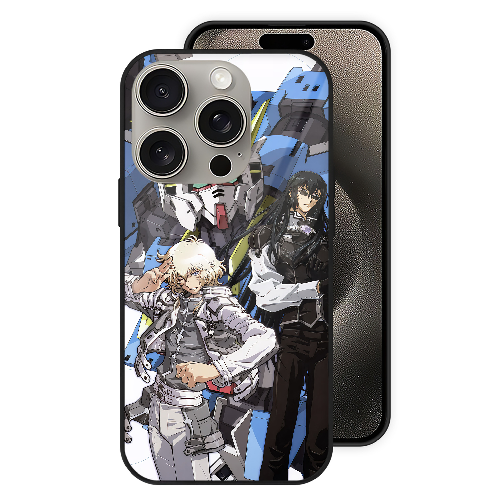 （画像用） 機動戦士ガンダム Mobile Suit Gundam 【iPhone15Pro対応】スマホケース 耐衝撃＆黄変防止 背面ガラス