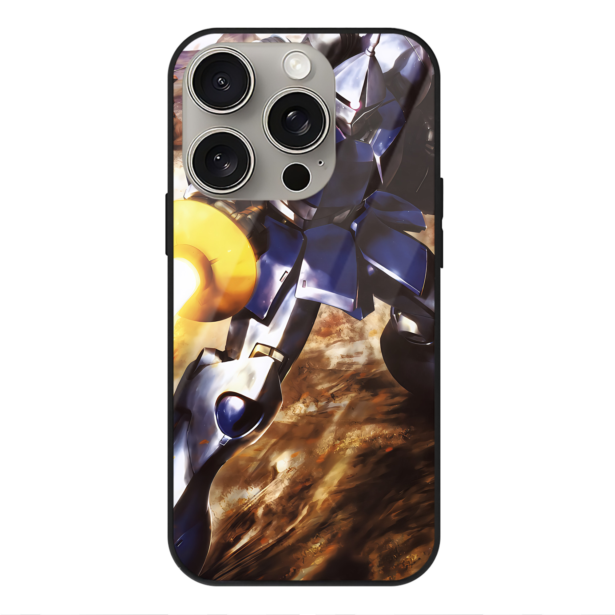 （画像用） 機動戦士ガンダム Mobile Suit Gundam 【iPhone15Pro対応】スマホケース 耐衝撃＆黄変防止 背面ガラス