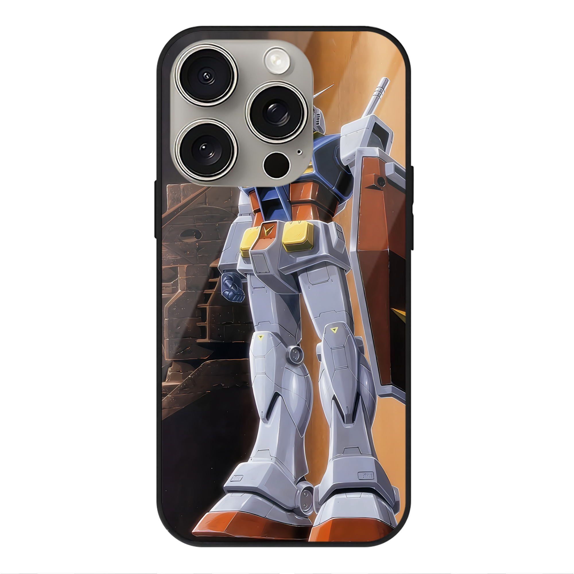 （画像用） 機動戦士ガンダム Mobile Suit Gundam 【iPhone15Pro対応】スマホケース 耐衝撃＆黄変防止 背面ガラス