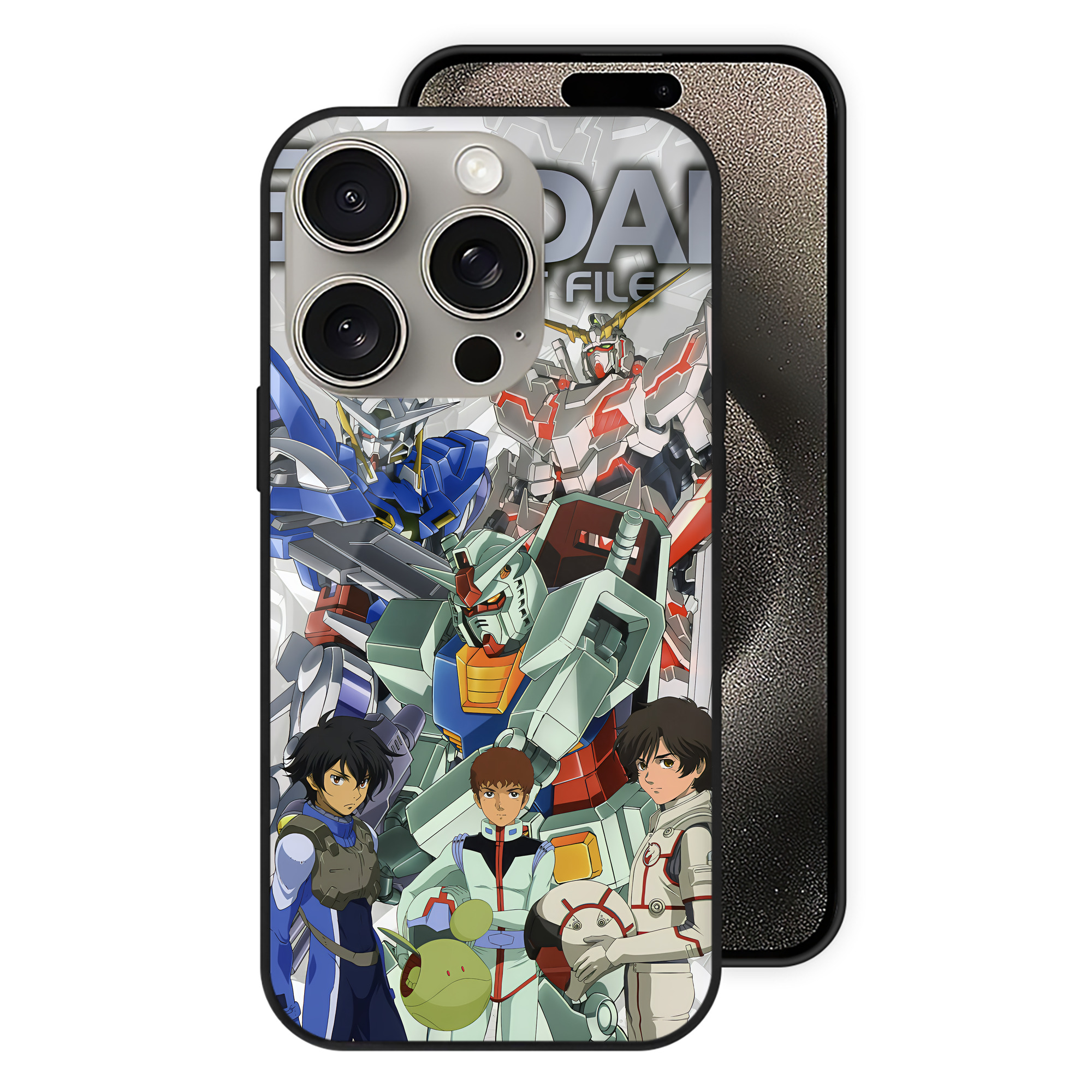 （画像用） 機動戦士ガンダム Mobile Suit Gundam 【iPhone15Pro対応】スマホケース 耐衝撃＆黄変防止 背面ガラス