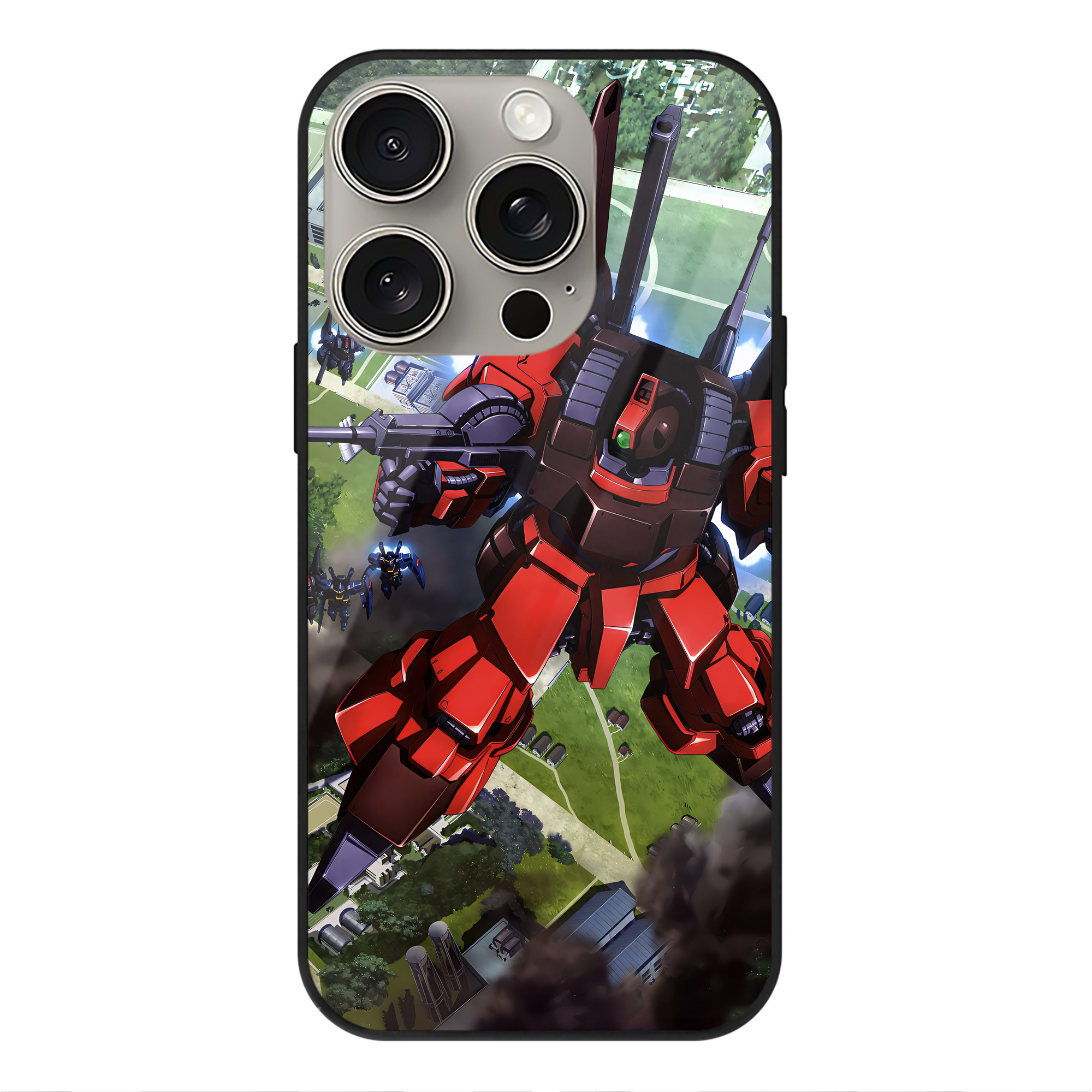 （画像用） 機動戦士ガンダム Mobile Suit Gundam 【iPhone15Pro対応】スマホケース 耐衝撃＆黄変防止 背面ガラス