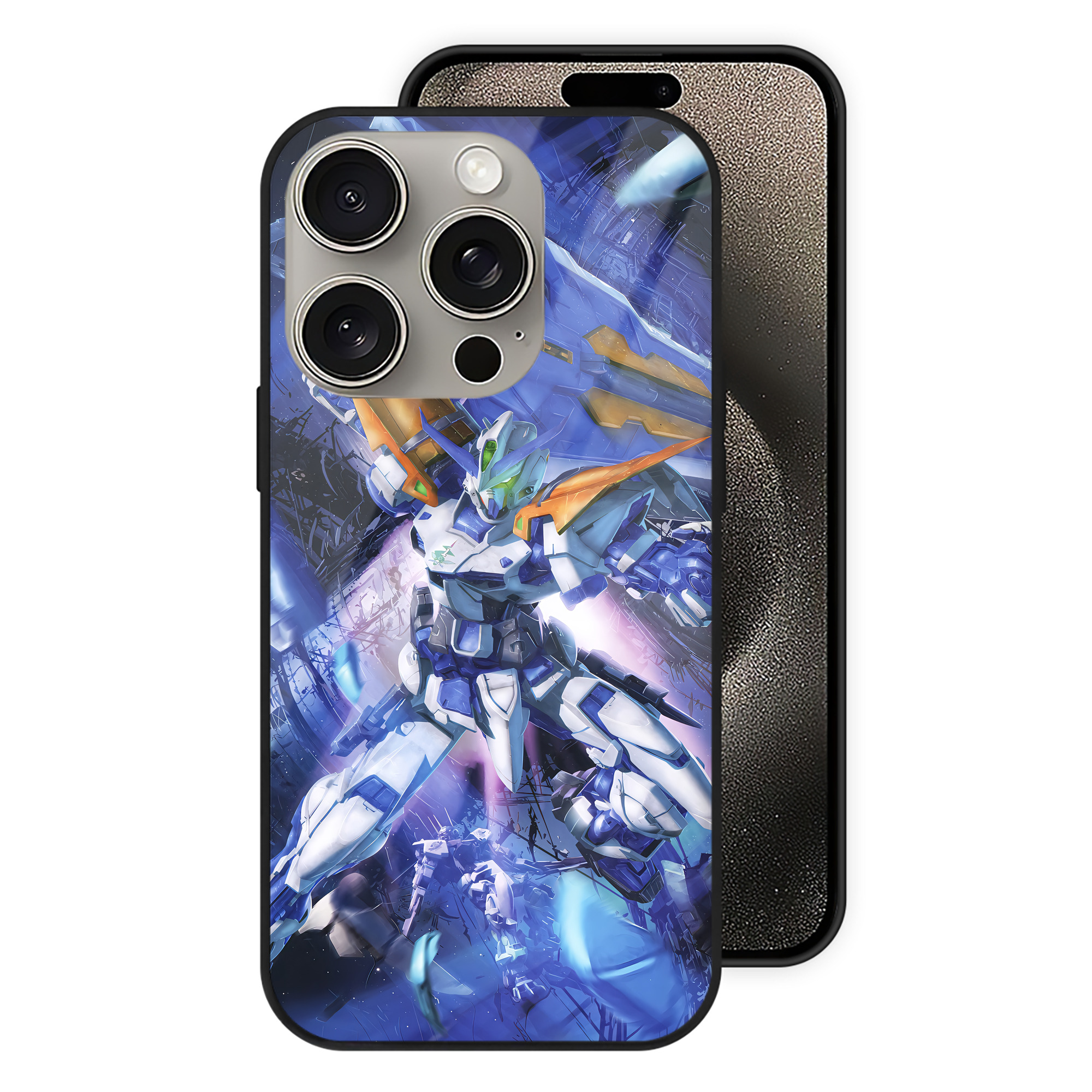 （画像用） 機動戦士ガンダム Mobile Suit Gundam 【iPhone15Pro対応】スマホケース 耐衝撃＆黄変防止 背面ガラス