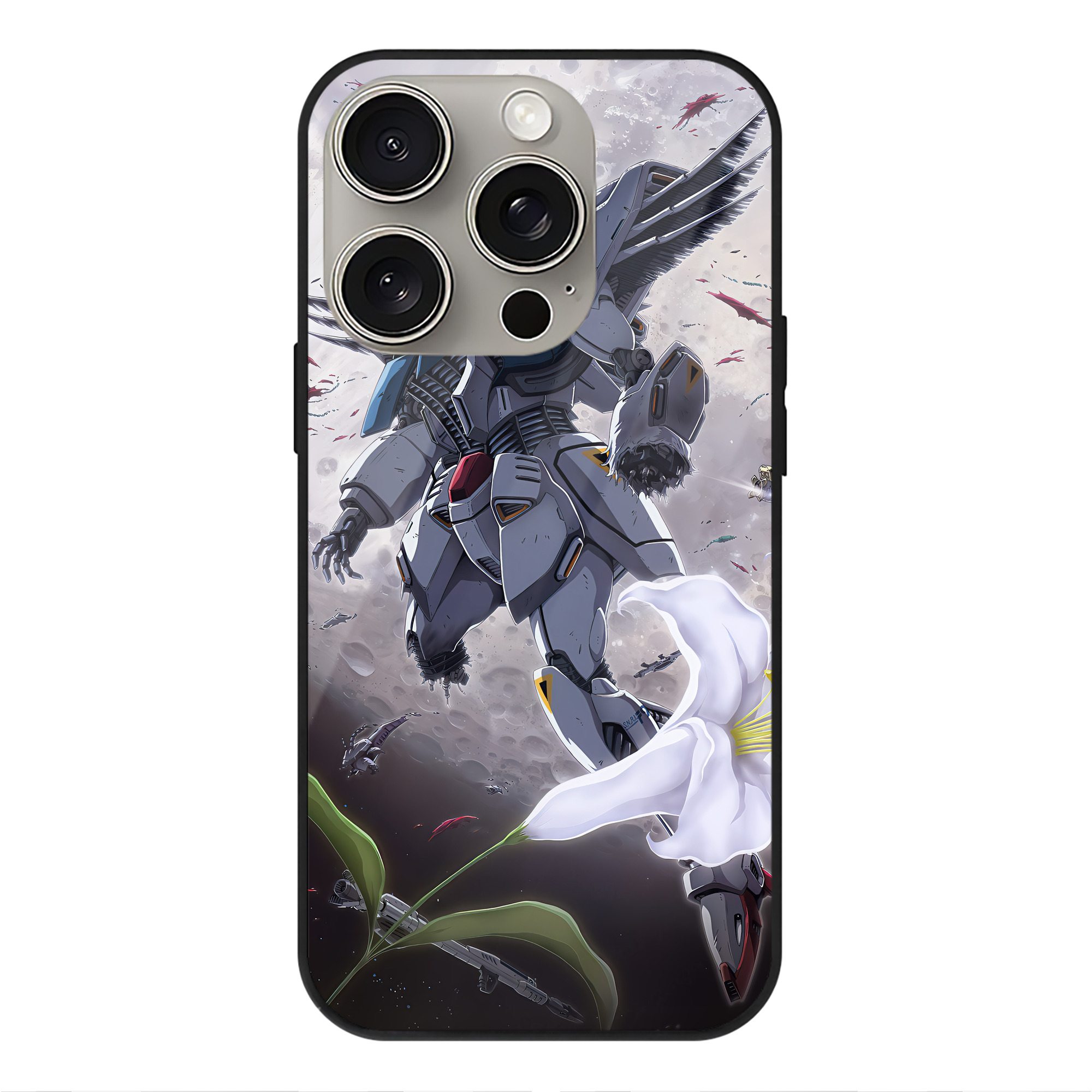 （画像用） 機動戦士ガンダム Mobile Suit Gundam 【iPhone15Pro対応】スマホケース 耐衝撃＆黄変防止 背面ガラス
