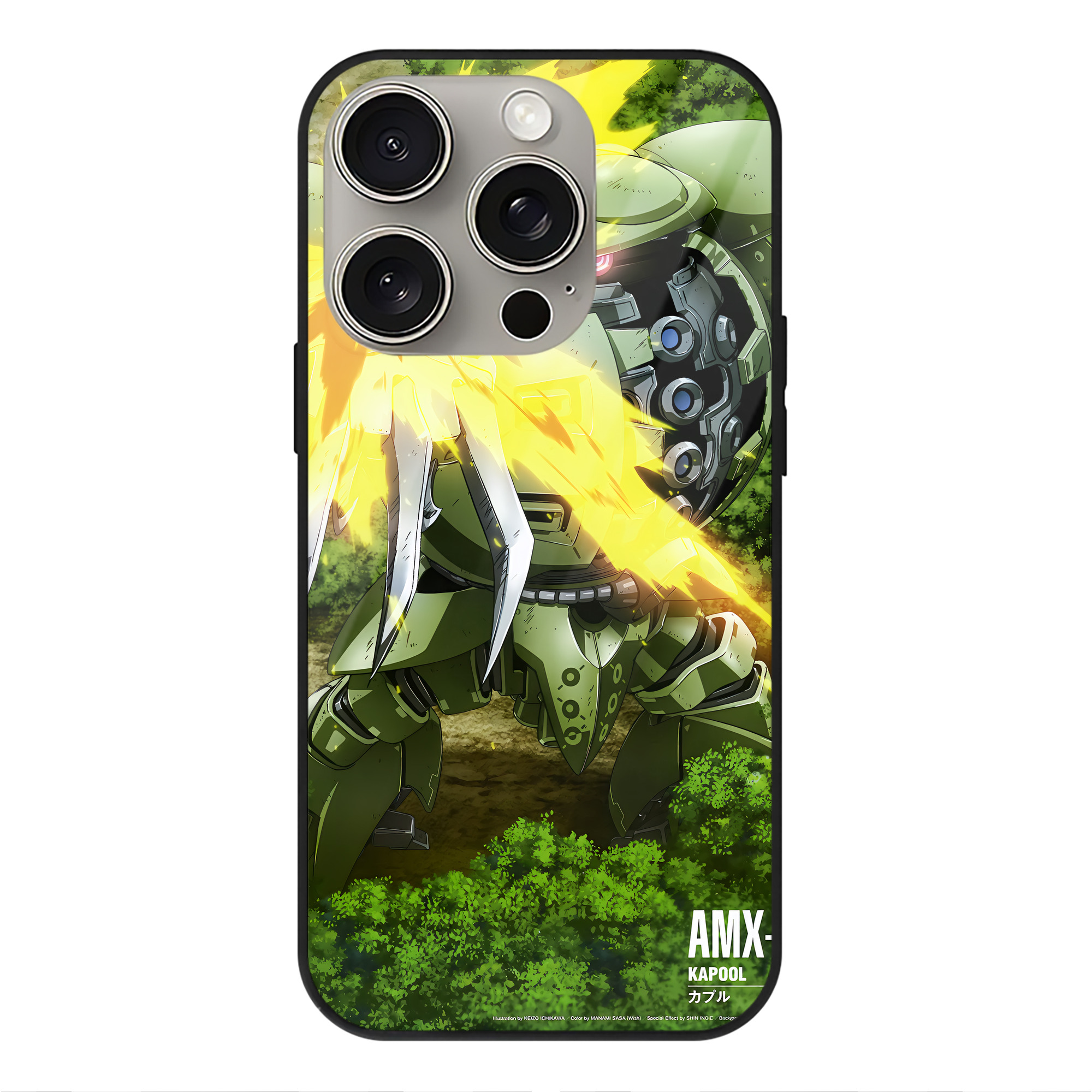 （画像用） 機動戦士ガンダム Mobile Suit Gundam 【iPhone15Pro対応】スマホケース 耐衝撃＆黄変防止 背面ガラス